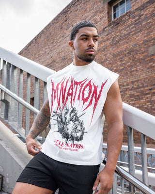 Unchained Boxy Muscle Tank - White - Muscle Nation Tank Tops