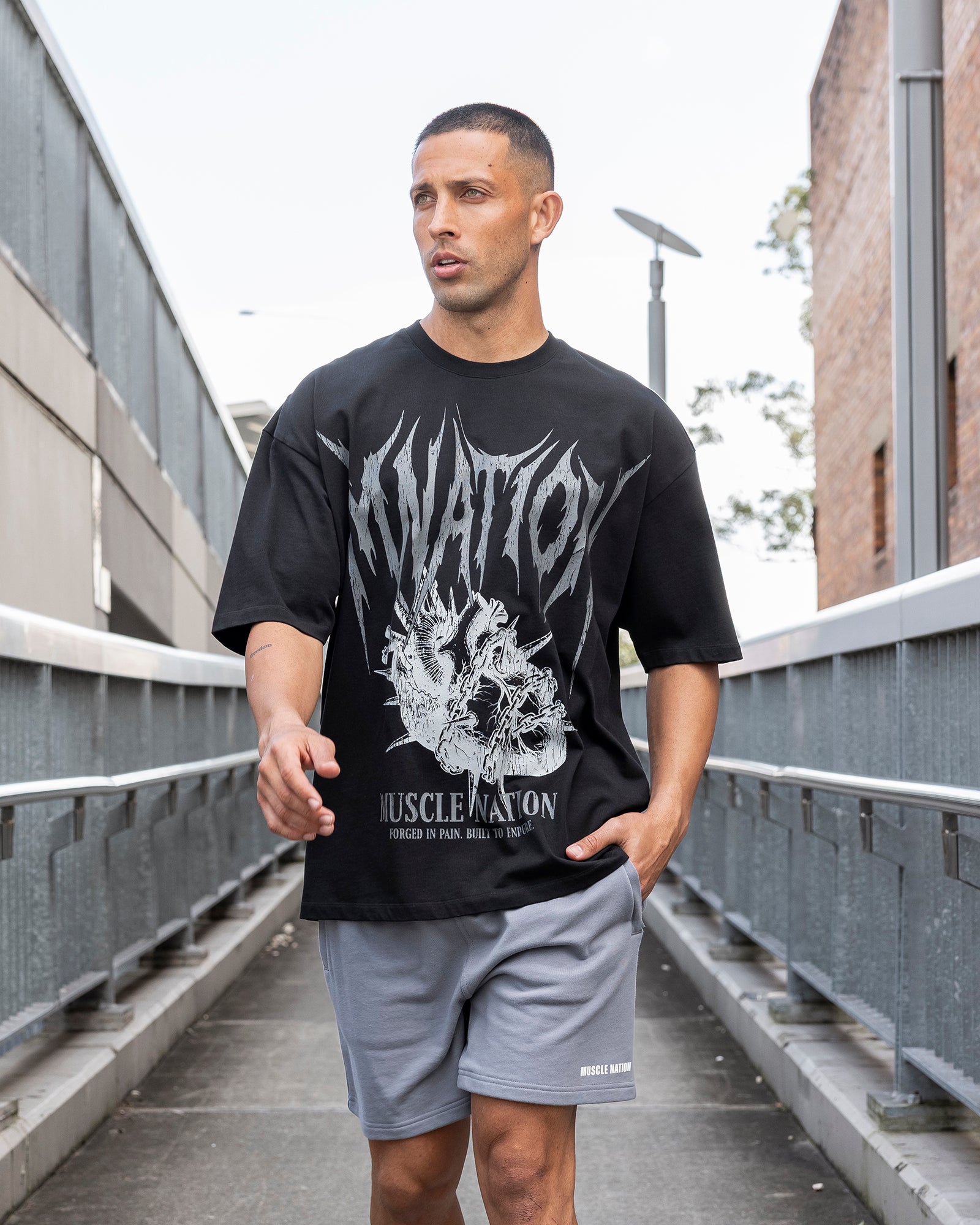 Unchained Oversized Tee - Black