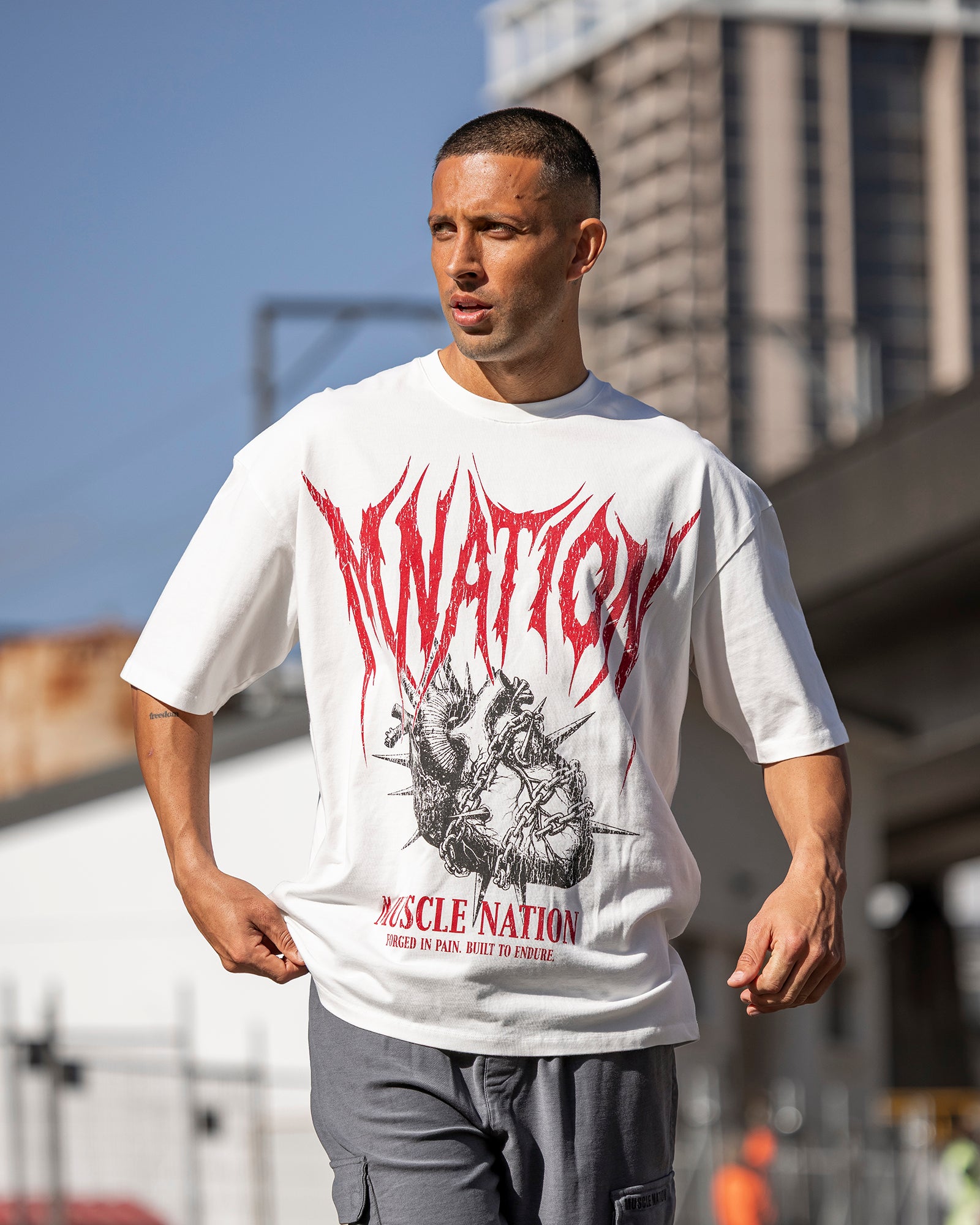 Unchained Oversized Tee - White