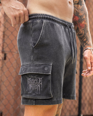 Weekender Vintage Cargo 5" Shorts - Washed Black-Shorts-S-022619WSHBLK-S-MNAPPRL48649-1-Muscle Nation