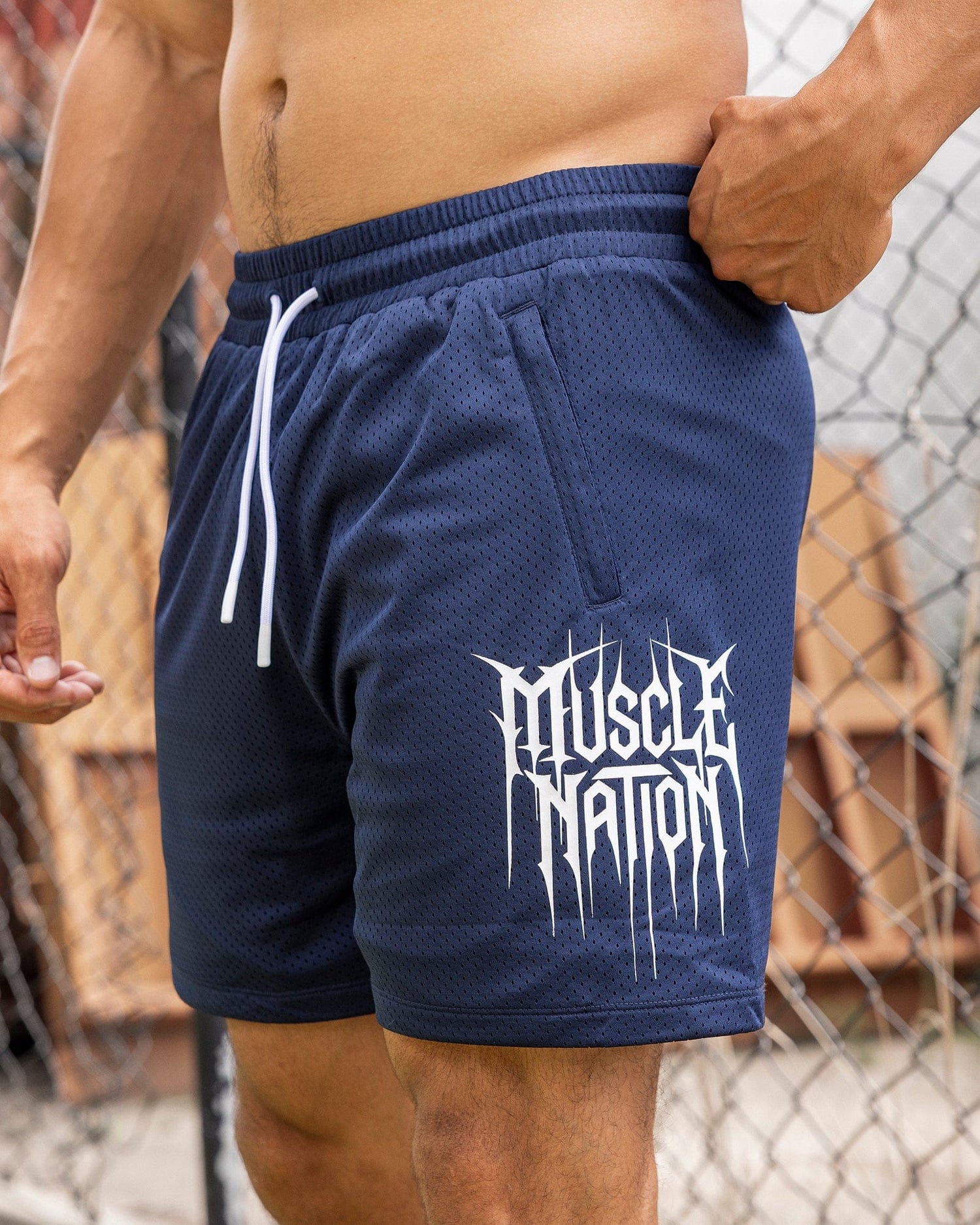 Metalcore Lay Up 5" Shorts Navy - Muscle Nation men's gym shorts