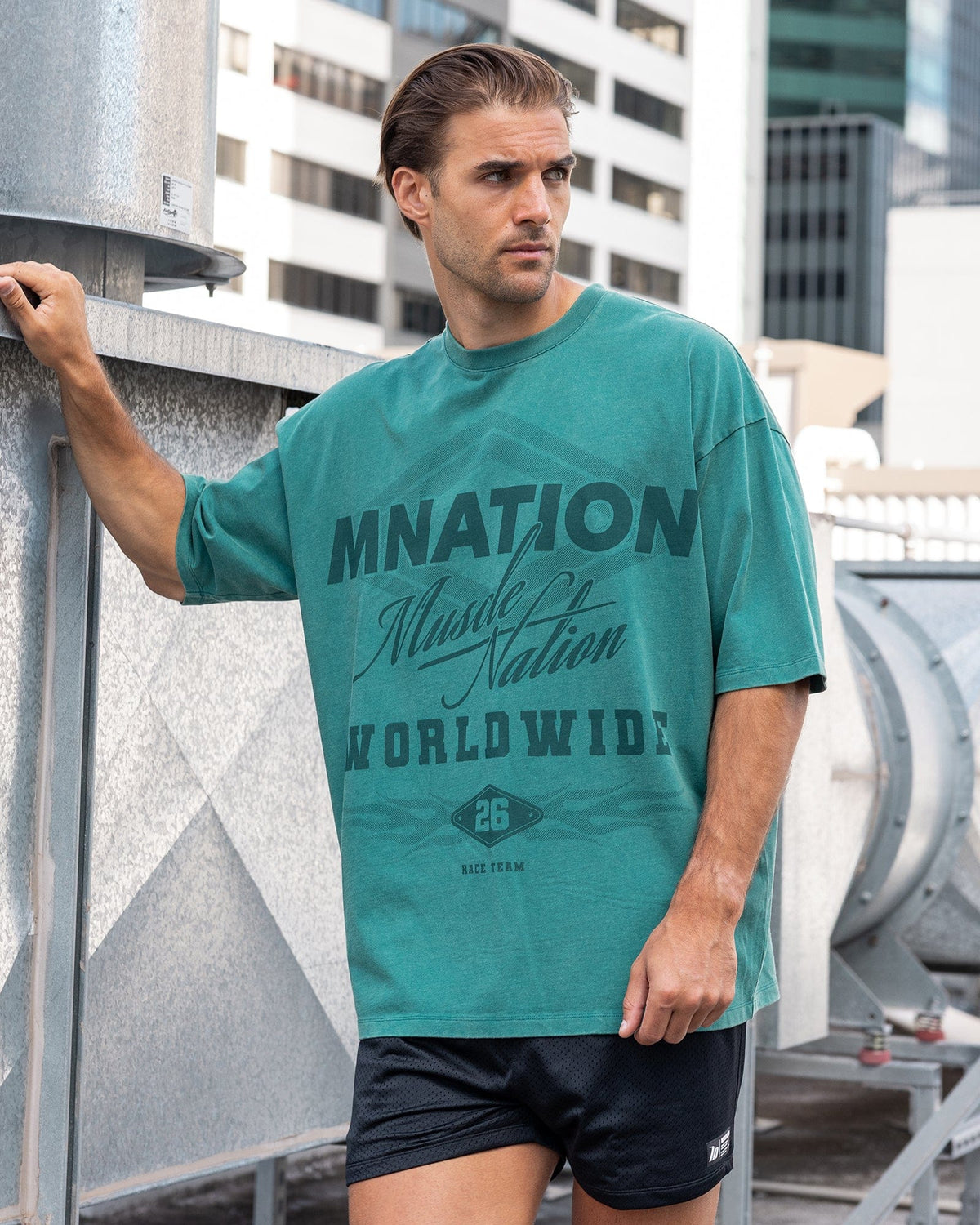 Racing Oversized Vintage Tee Washed Leaf