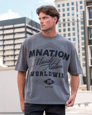 Worldwide Racing Oversized Vintage Tee - Washed Tornado-T-Shirts-XS-032644WSHTORN-XS-MNAPPRL49701-1-Muscle Nation