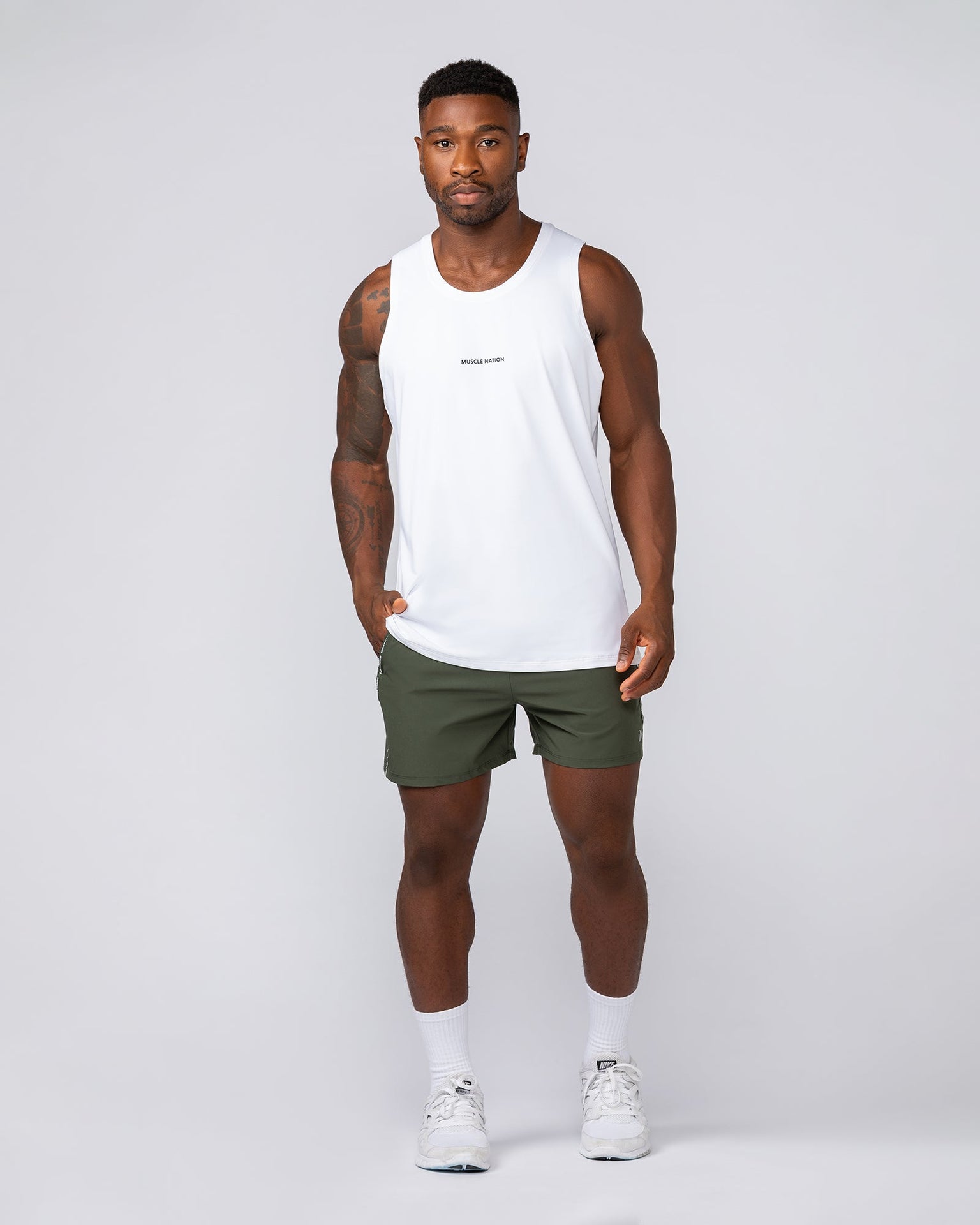 Iconic New Heights 4" Shorts - Dark Khaki-Shorts-S-042511DKHAKI-S-MNAPPRL41943-6-Muscle Nation