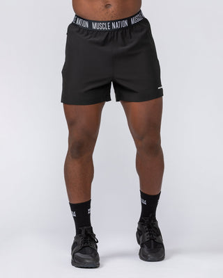 Level Up Training 4" Shorts - Black (Black Logo)-Shorts-S-112364BLK-S-MNAPPRL30118-2-Muscle Nation