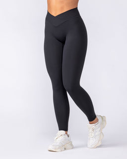 Liberty Wrap Ankle Length Leggings - Black