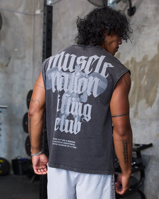 Lifting Club Vintage Boxy Muscle Tank - Washed Black-Singlets & Tanks-S-1125138WSHBLK-S-MNAPPRL47516-1-Muscle Nation