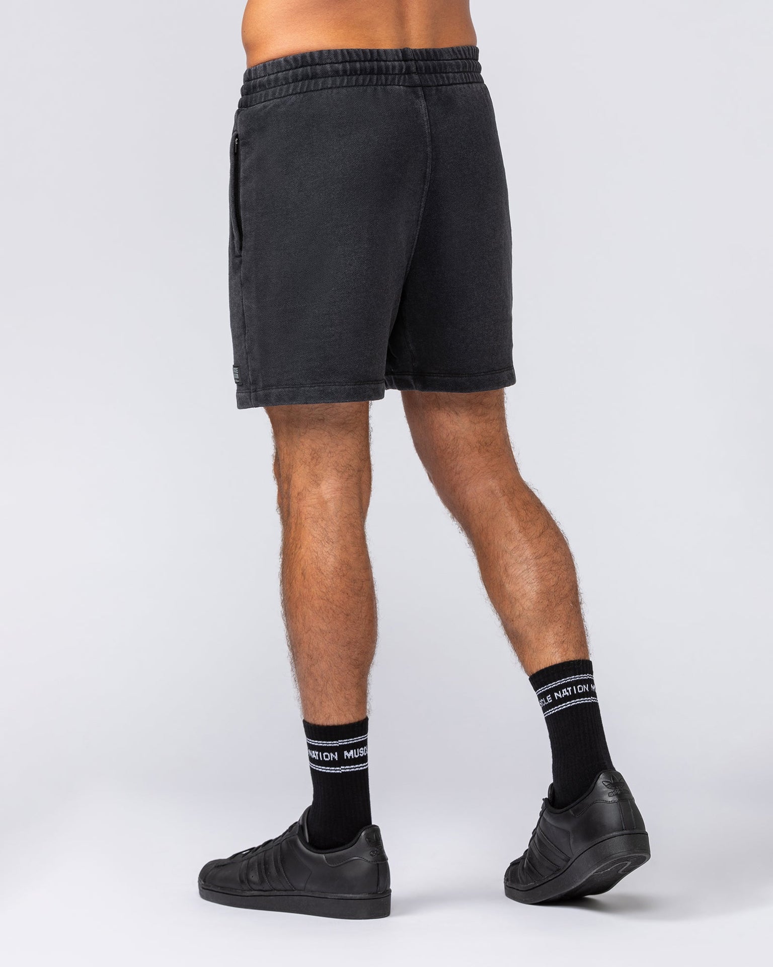 Loopback 5" Sweat Shorts - Washed Black-Shorts-S-032520WSHBLK-S-MNAPPRL41405-4-Muscle Nation