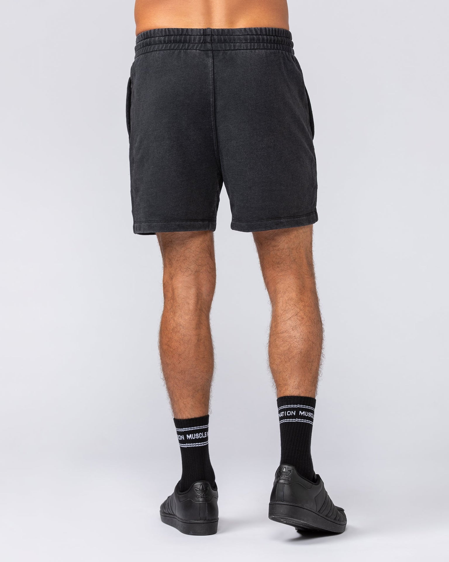 Loopback 5" Sweat Shorts - Washed Black-Shorts-S-032520WSHBLK-S-MNAPPRL41405-5-Muscle Nation