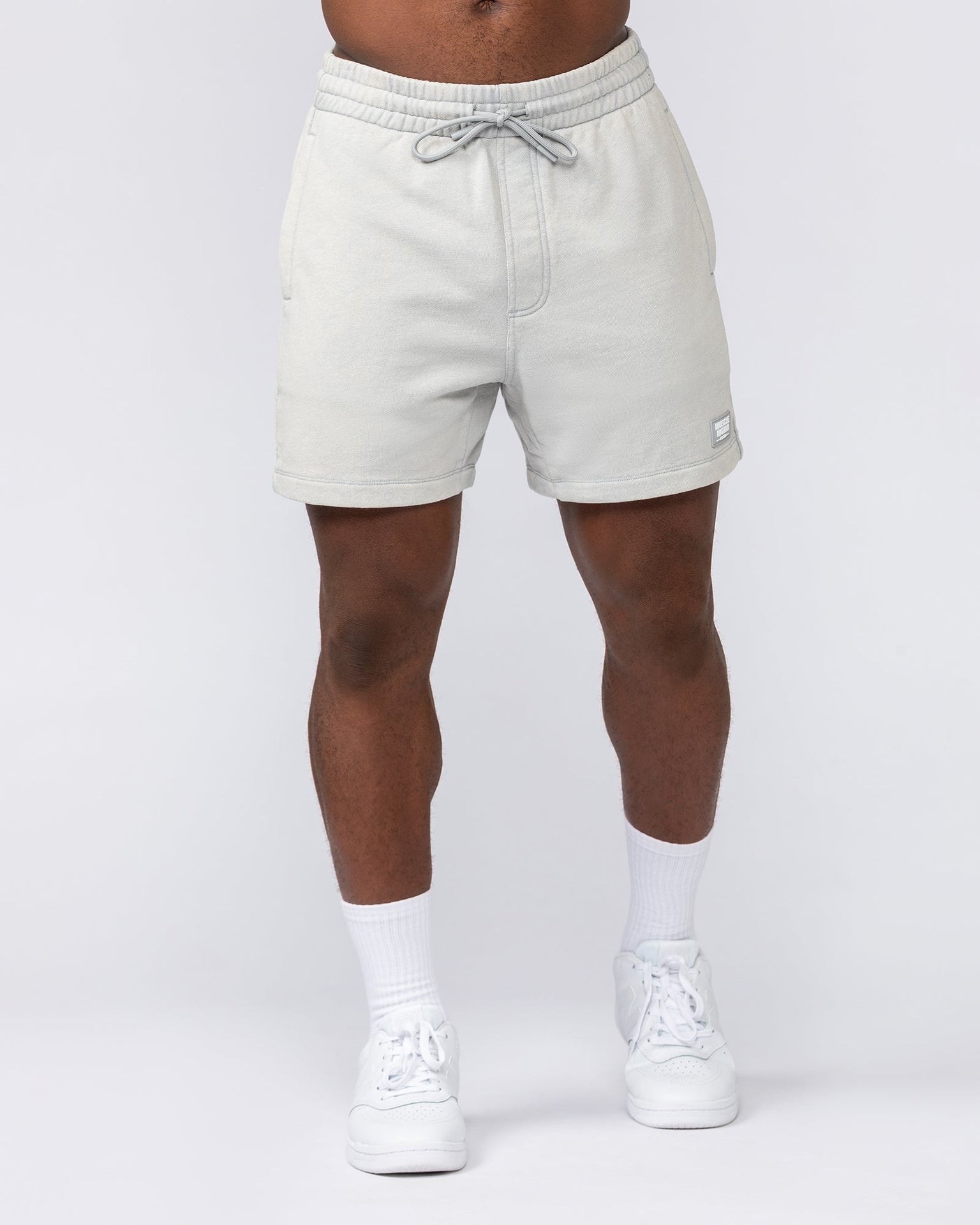 Loopback 5" Sweat Shorts - Washed Light Grey-Shorts-S-032520WSHLTGRY-S-MNAPPRL41412-3-Muscle Nation