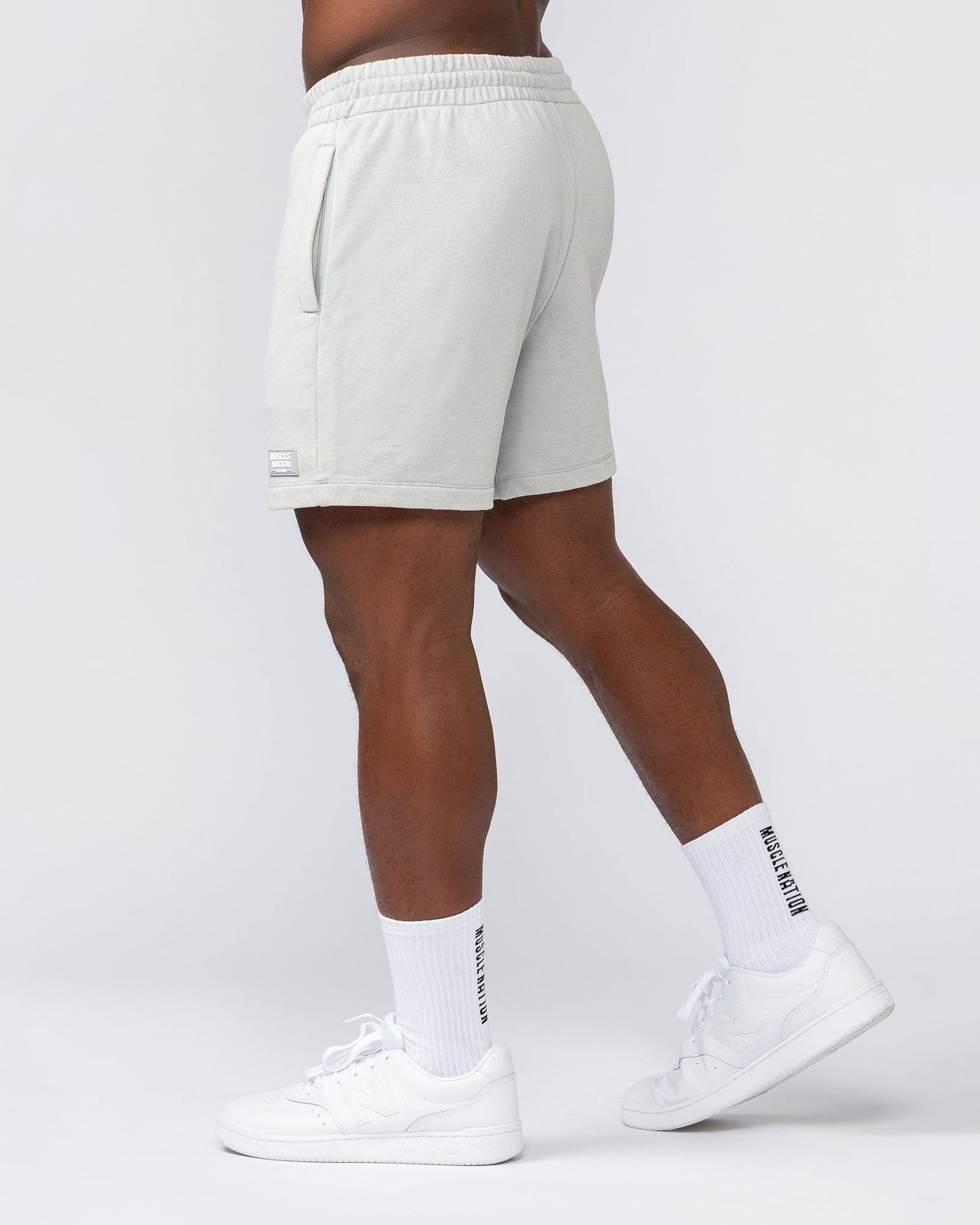 Loopback 5" Sweat Shorts - Washed Light Grey-Shorts-S-032520WSHLTGRY-S-MNAPPRL41412-5-Muscle Nation