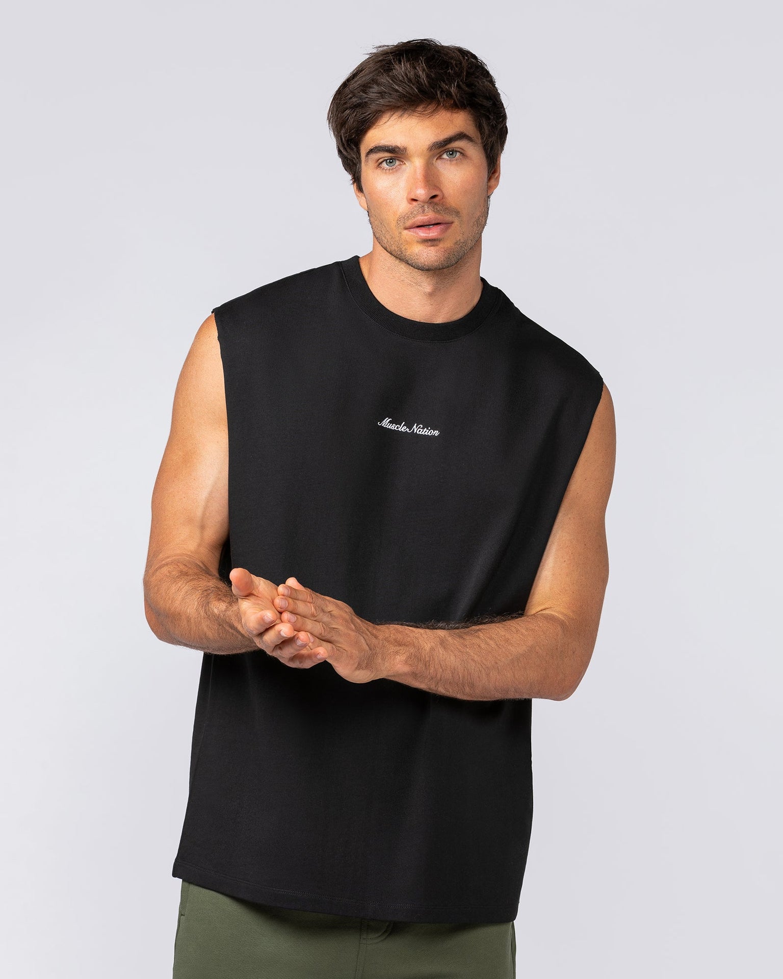 Loopback Muscle Tank - Black-Singlets & Tanks-S-042510BLK-S-MNAPPRL41852-1-Muscle Nation