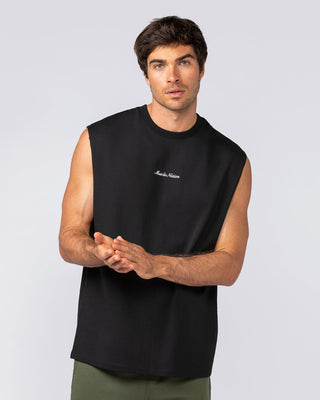 Loopback Muscle Tank - Black-Singlets & Tanks-S-042510BLK-S-MNAPPRL41852-1-Muscle Nation