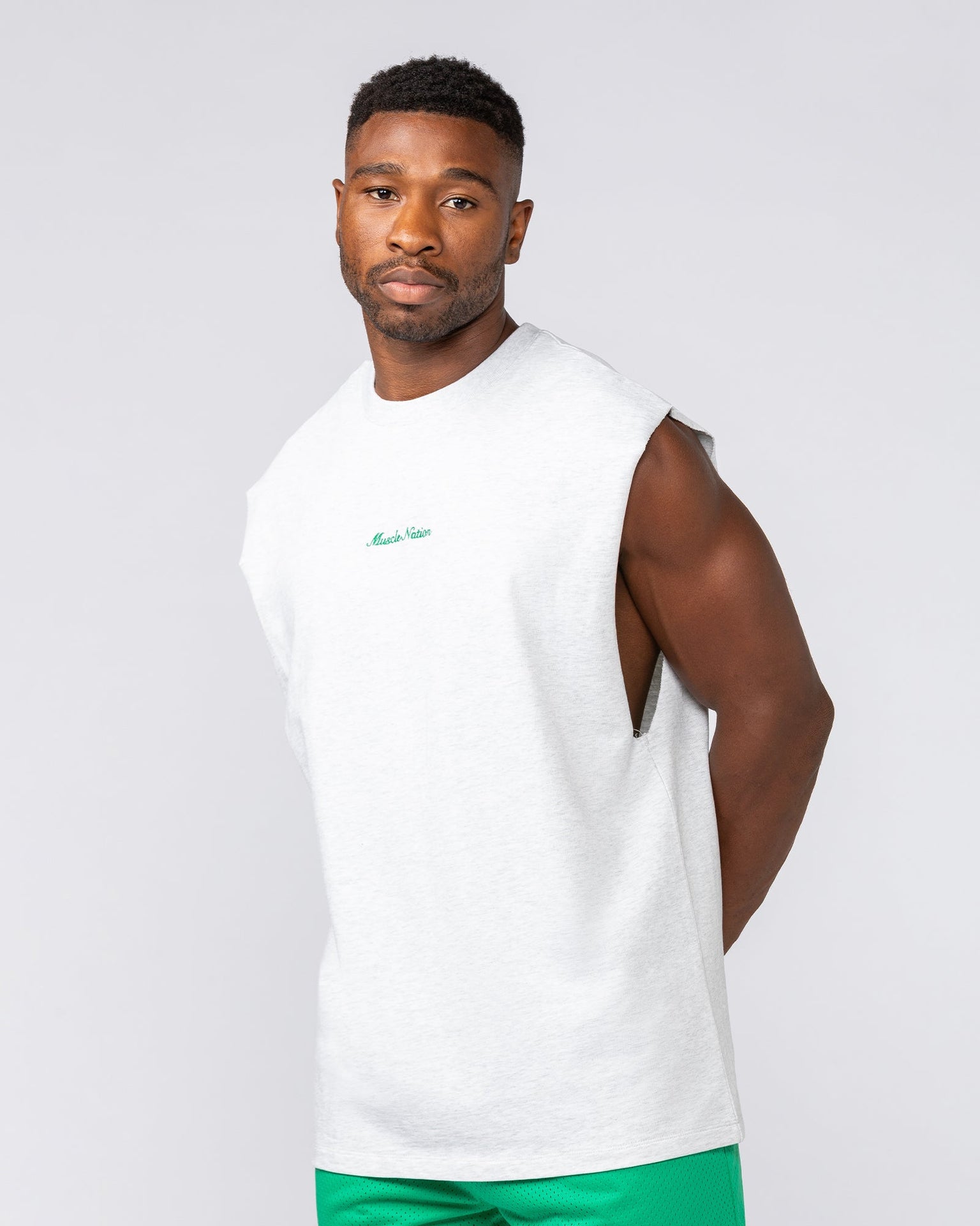 Loopback Muscle Tank - Snow Grey Marl-Singlets & Tanks-S-042510SNGRYMR-S-MNAPPRL41859-3-Muscle Nation