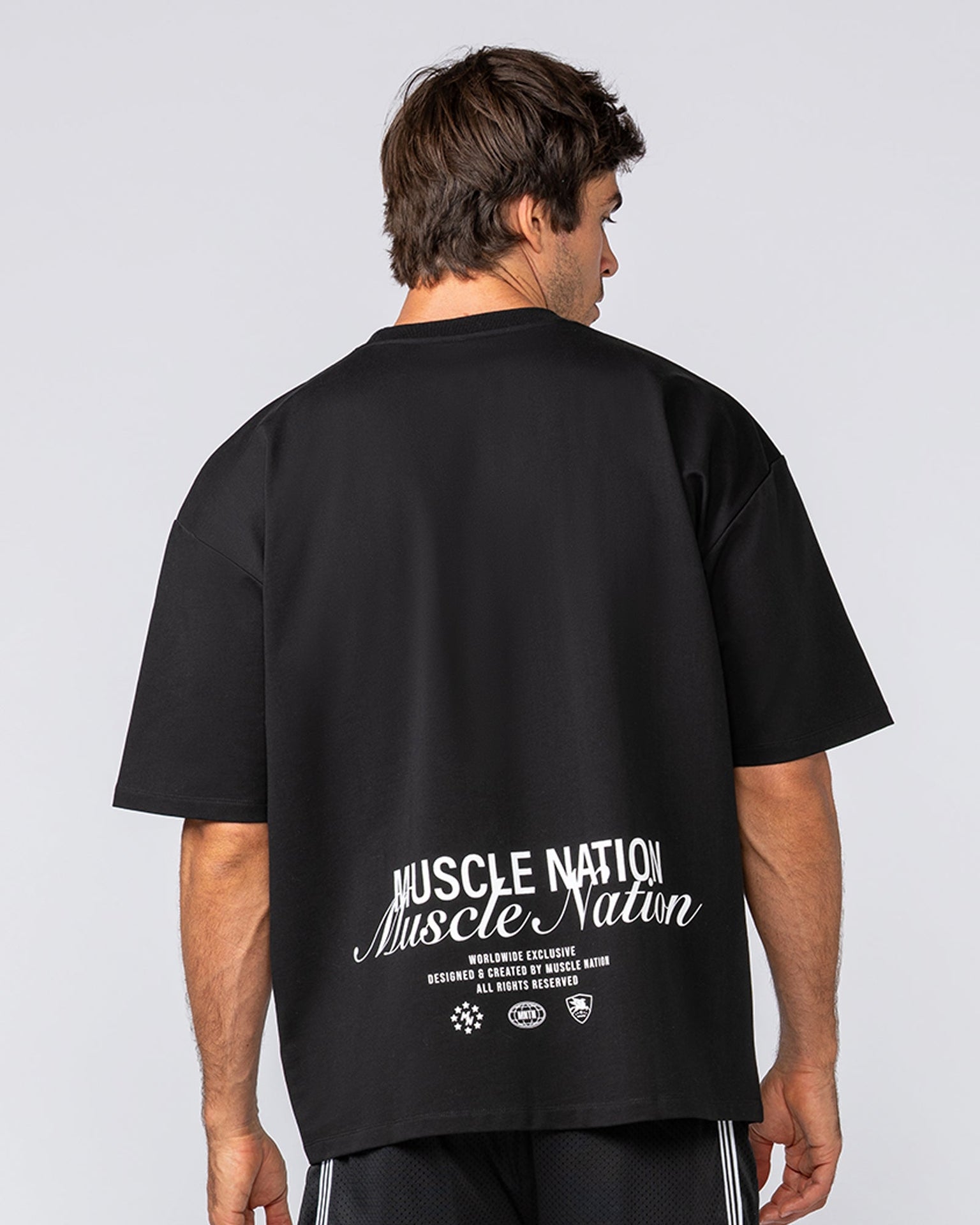 Loopback Oversized Tee - Black-T-Shirts-XS-042501BLK-XS-MNAPPRL41702-5-Muscle Nation