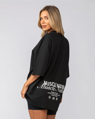 Loopback Oversized Tee - Black-T-Shirts-XS-042501BLK-XS-MNAPPRL41702-7-Muscle Nation