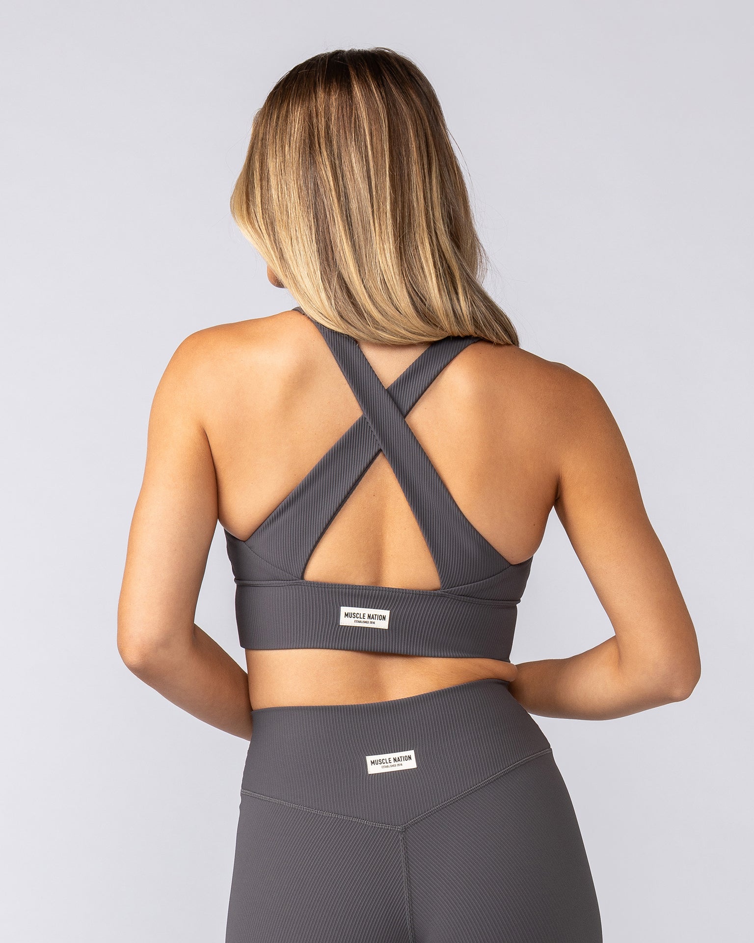 Lover Longline Rib Bra - Phantom-Sports Bras-XXS-052501PHNTM-XXS-MNAPPRL42532-5-Muscle Nation