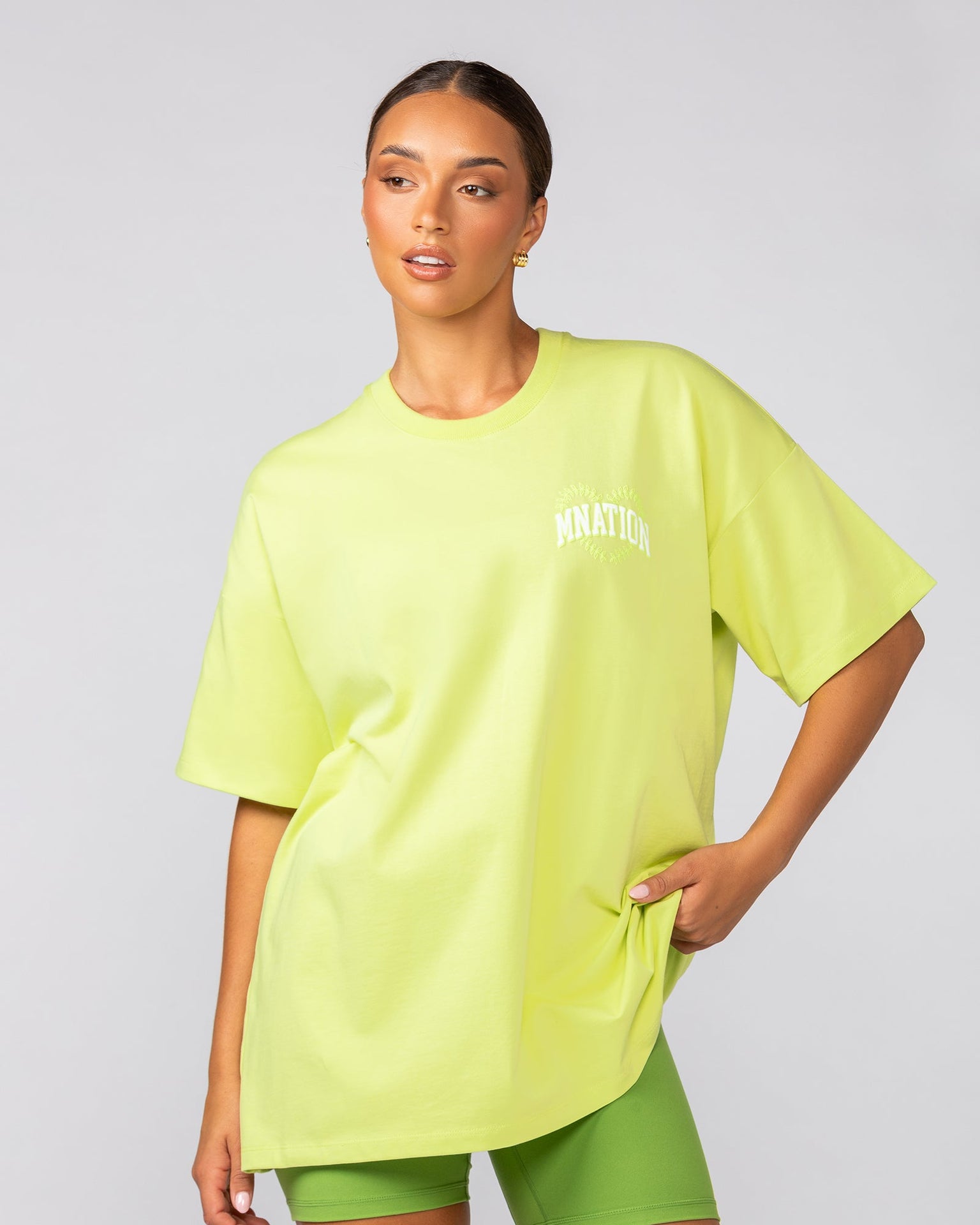 Lovers Oversized Tee - Limeade-T-Shirts-XXS-022538LMADE-XXS-MNAPPRL42068-2-Muscle Nation