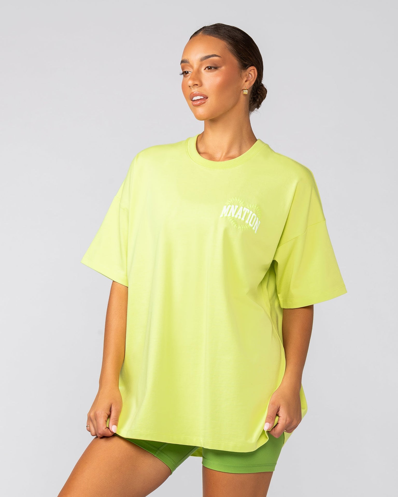 Lovers Oversized Tee - Limeade-T-Shirts-XXS-022538LMADE-XXS-MNAPPRL42068-4-Muscle Nation