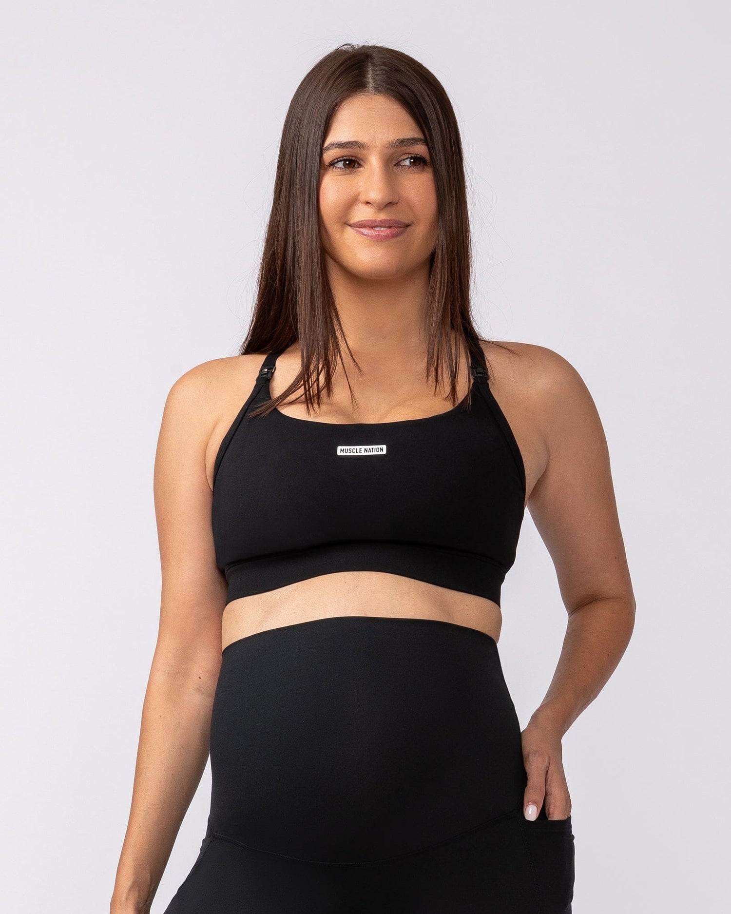 Maternity Aura Bra Black - Muscle Nation maternity bra