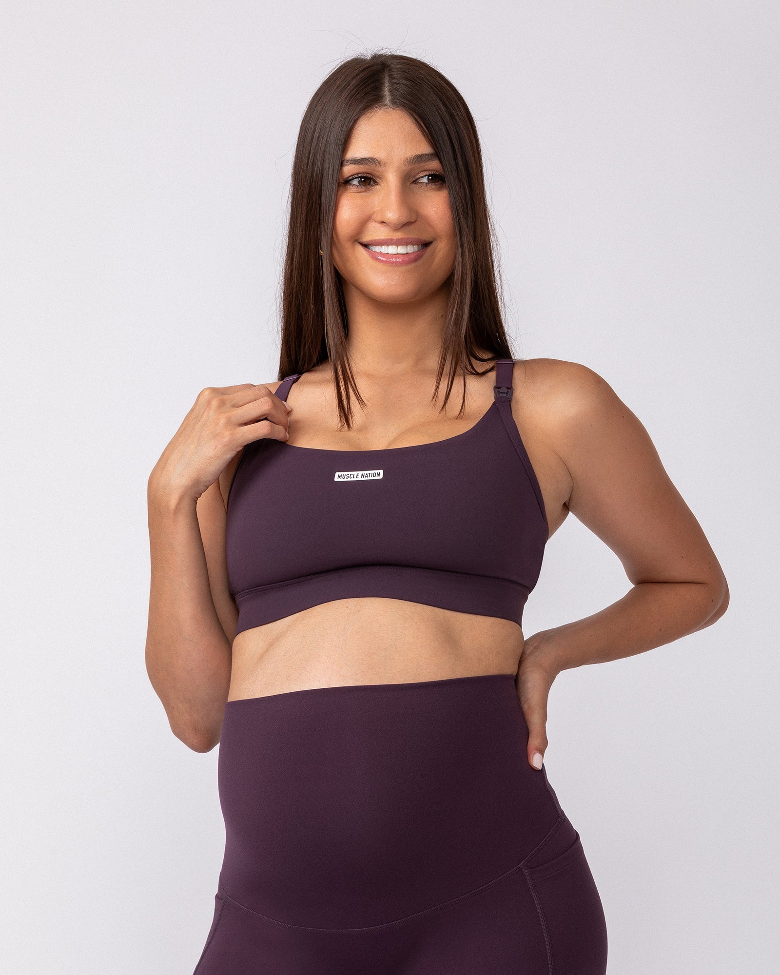 Maternity Aura Bra Midnight Plum - Muscle Nation maternity bra