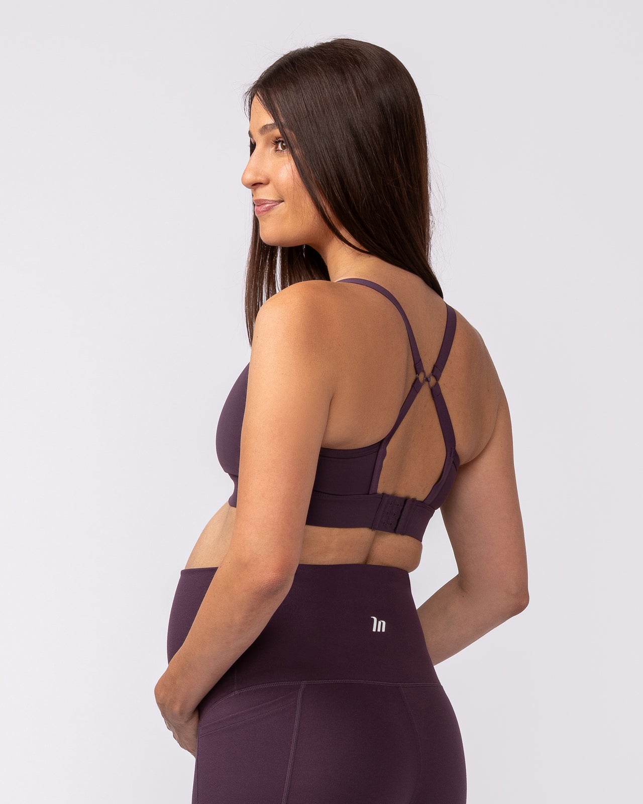 Maternity Aura Bra Midnight Plum - Muscle Nation maternity bra, view 4