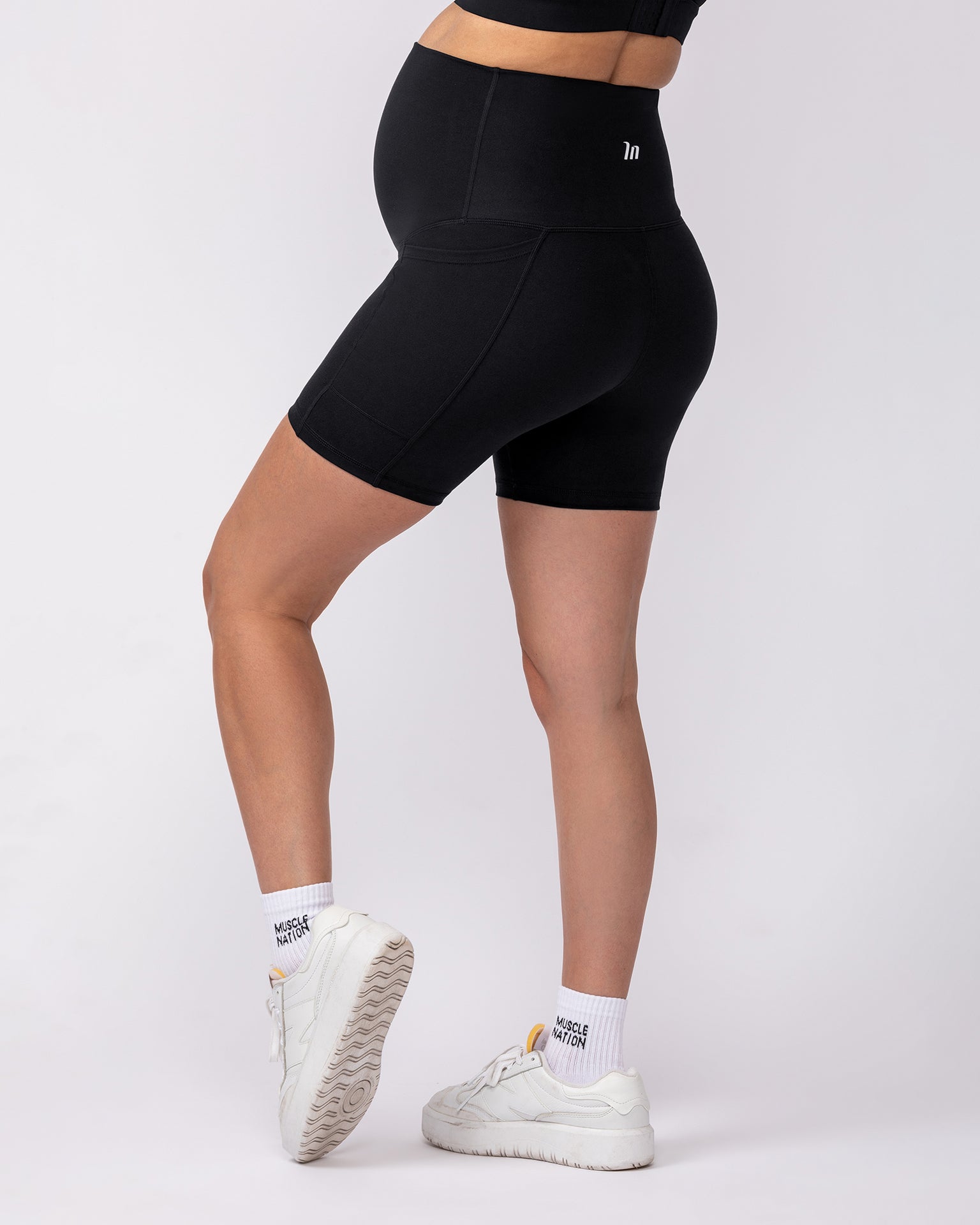 Maternity Everyday Pocket Bike Shorts - Black-Maternity-XS-92417BLK-XS-MNAPPRL42751-4-Muscle Nation
