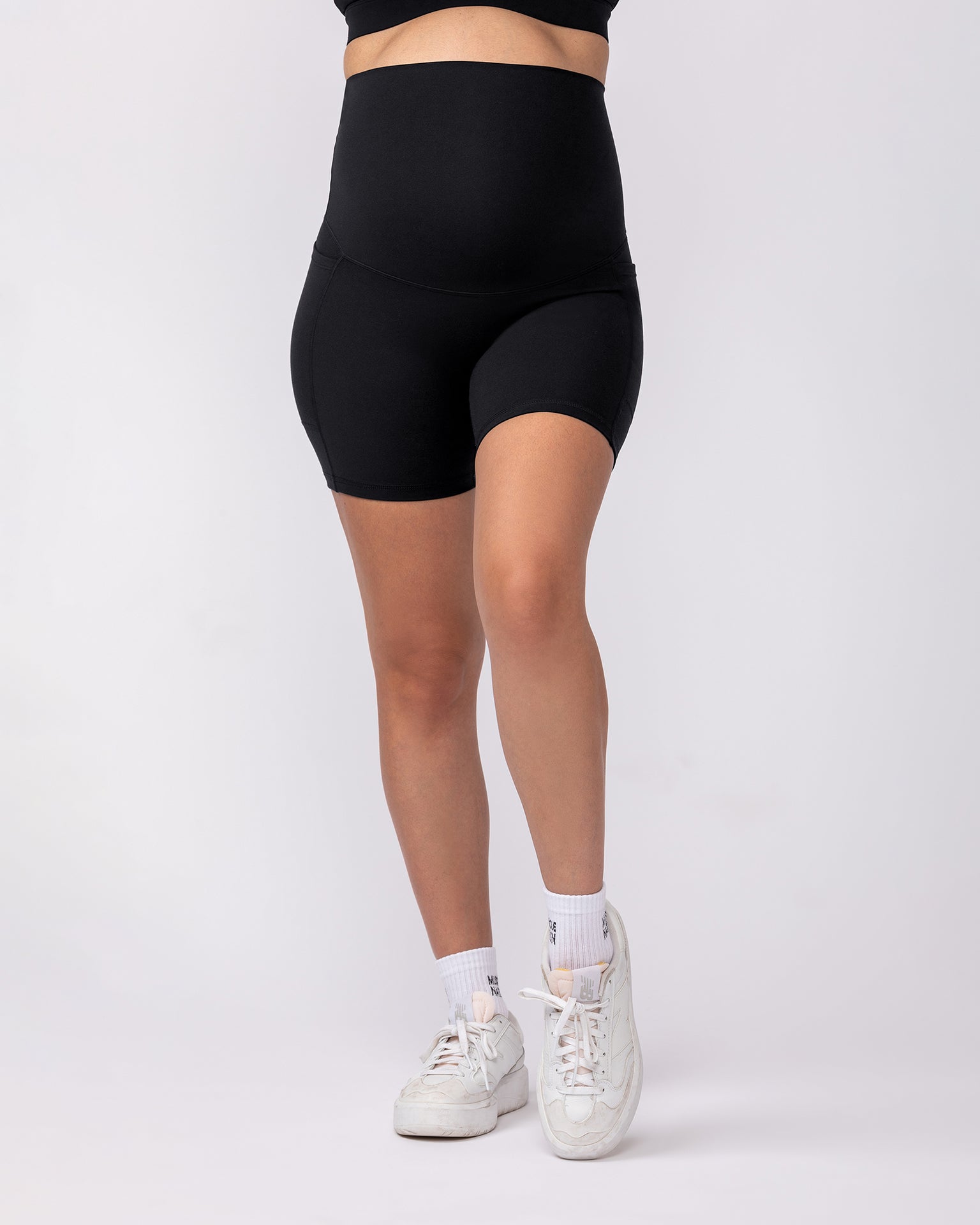 Maternity Everyday Pocket Bike Shorts - Black-Maternity-XS-92417BLK-XS-MNAPPRL42751-2-Muscle Nation