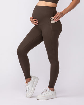 Maternity Everyday Pocket Leggings - Deep Brown-Maternity-XS-92418DEPBRN-XS-MNAPPRL42759-1-Muscle Nation