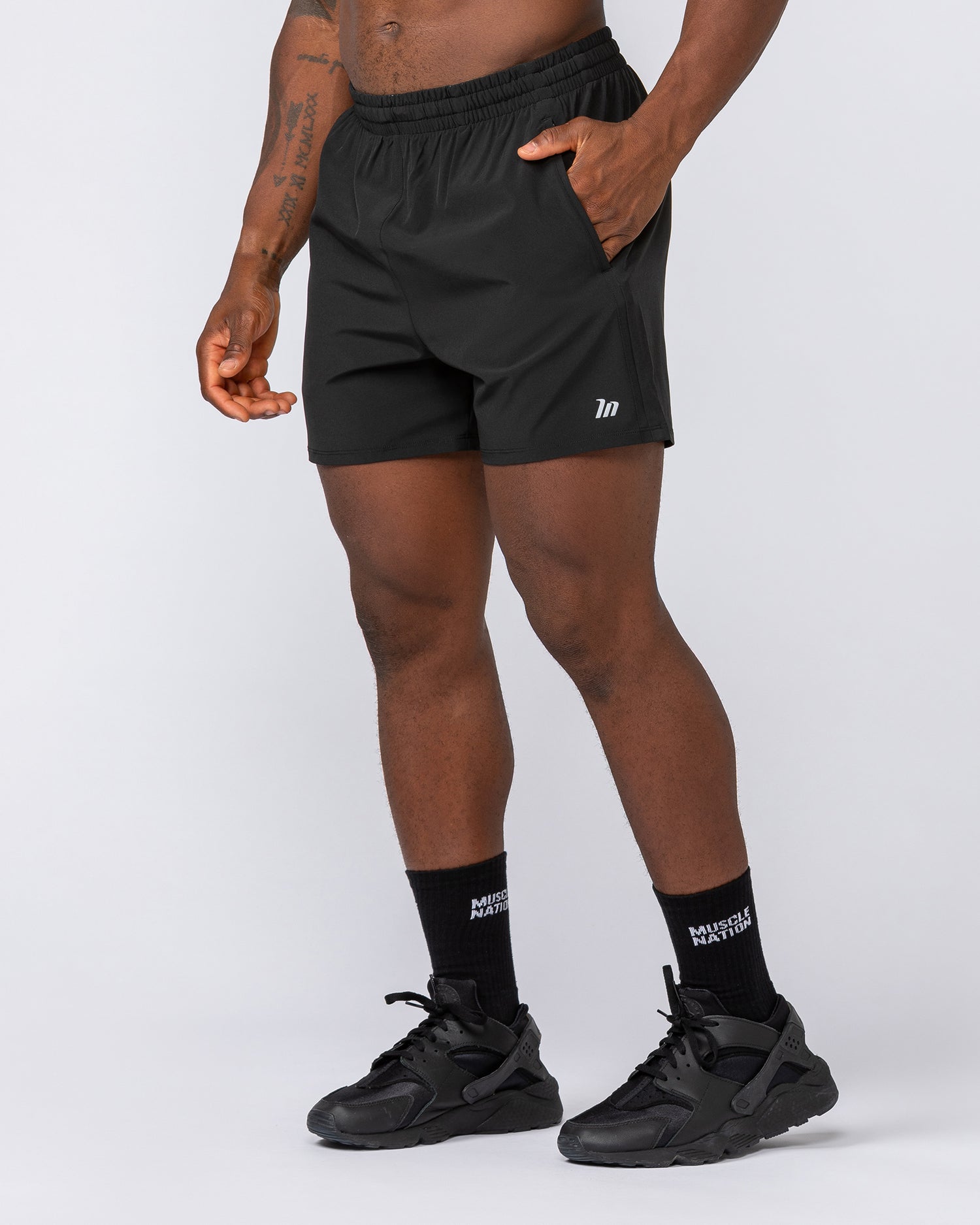 New Heights 4" Shorts - Black-Shorts-S-012246BLK-S-MNAPPRL13516-1-Muscle Nation