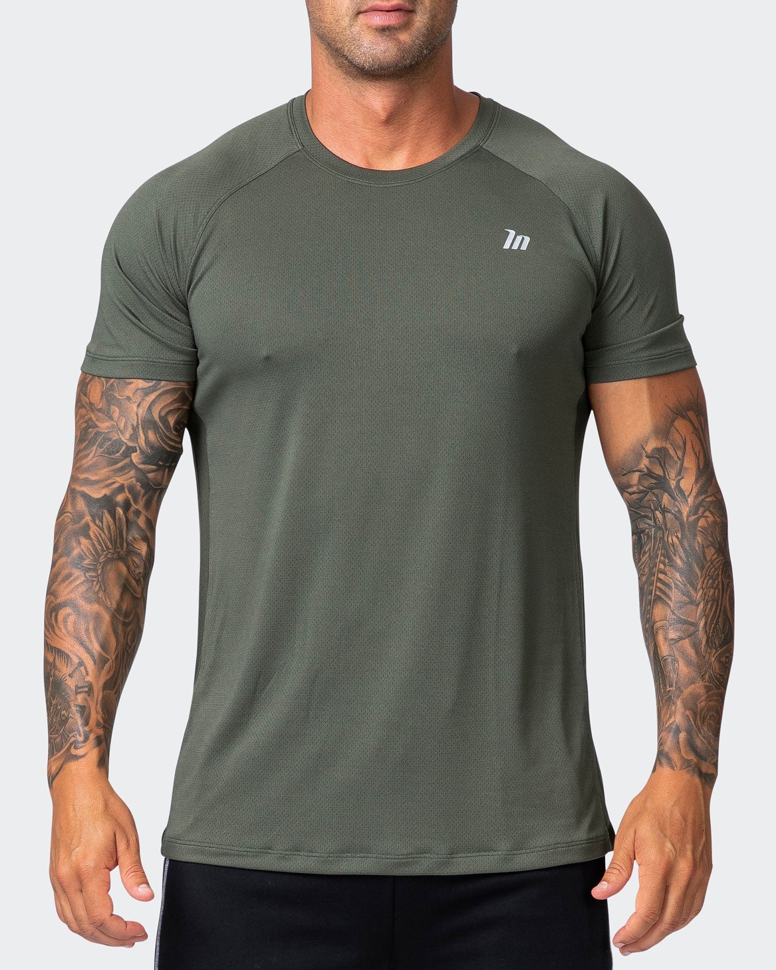 New Heights Running Tee - Dark Khaki-T-Shirts-S-042359DKHAKI-S-MNAPPRL22242-2-Muscle Nation