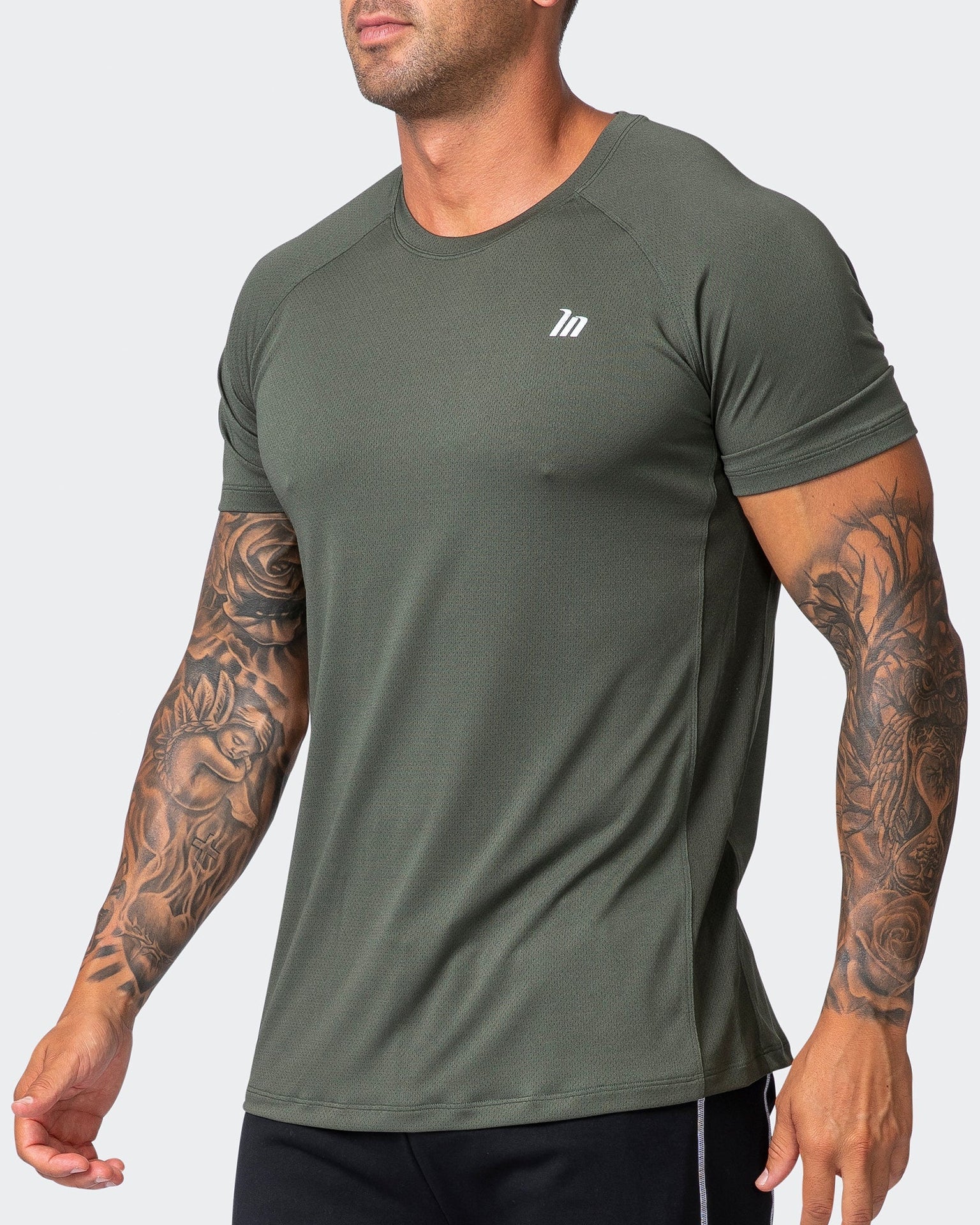 New Heights Running Tee - Dark Khaki-T-Shirts-S-042359DKHAKI-S-MNAPPRL22242-3-Muscle Nation