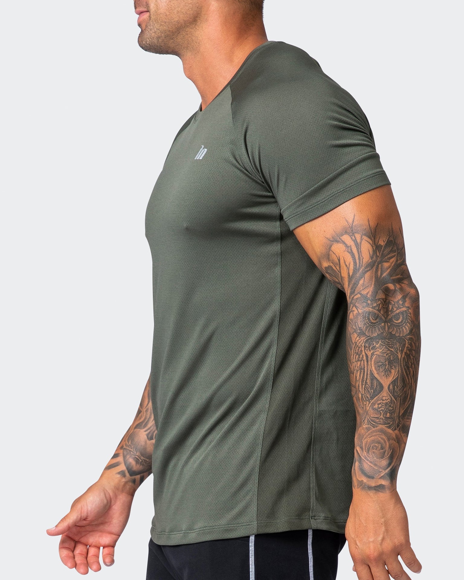New Heights Running Tee - Dark Khaki-T-Shirts-S-042359DKHAKI-S-MNAPPRL22242-4-Muscle Nation