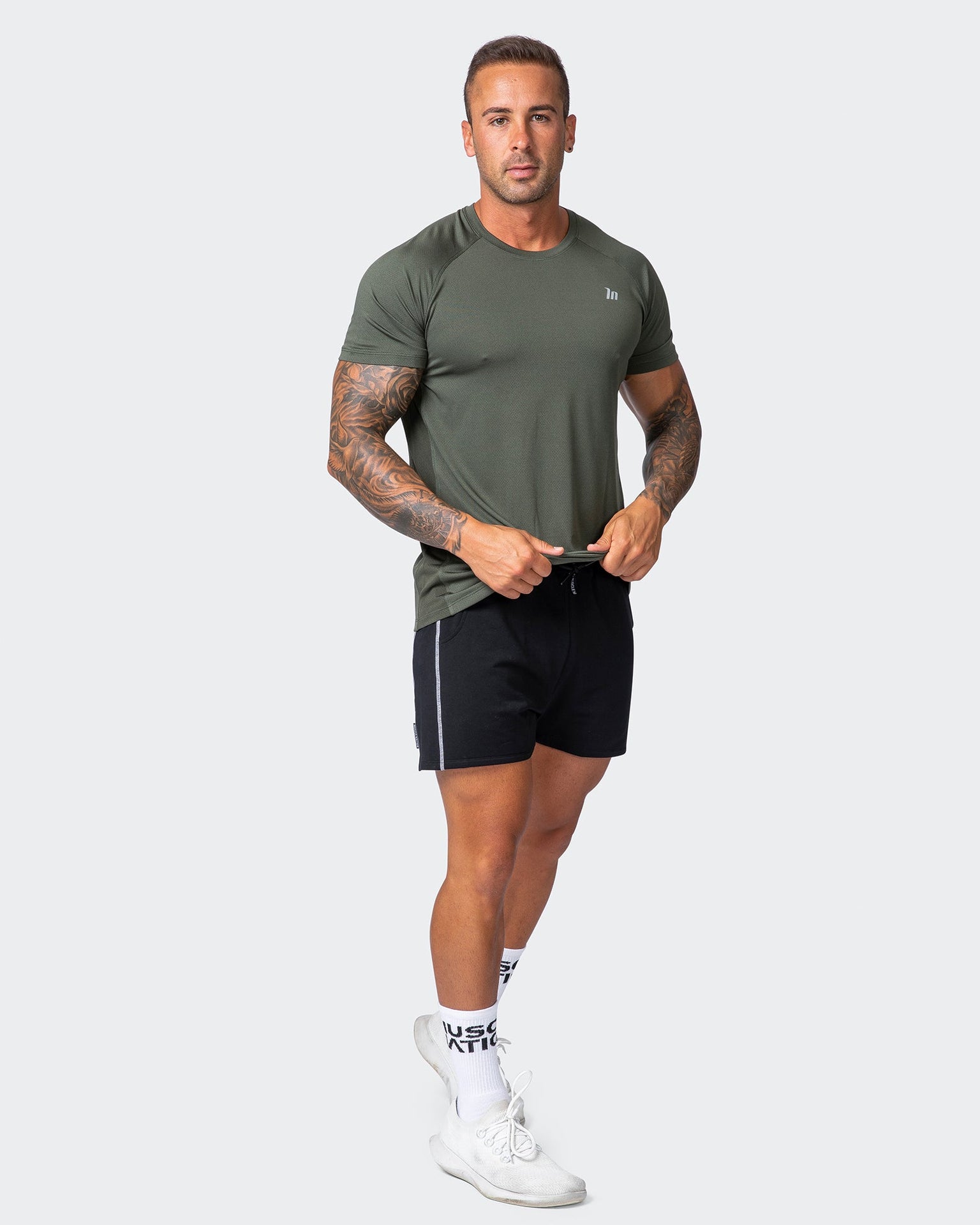 New Heights Running Tee - Dark Khaki-T-Shirts-S-042359DKHAKI-S-MNAPPRL22242-7-Muscle Nation