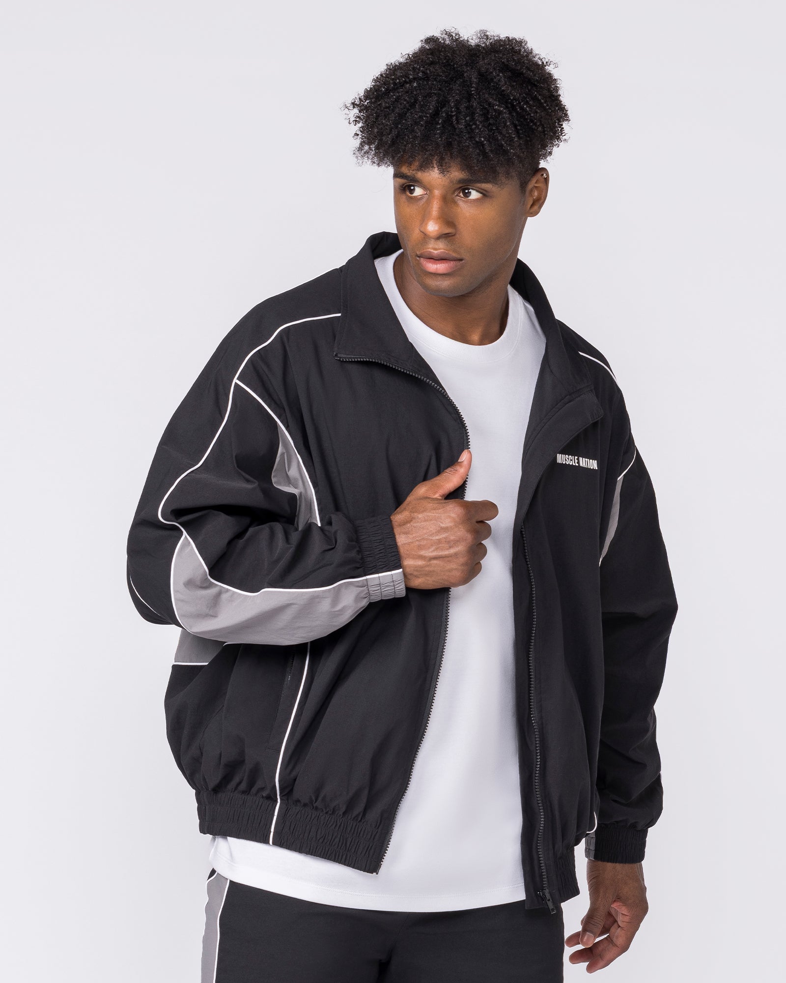 Command Windbreaker Zip Through - Black – Muscle Nation