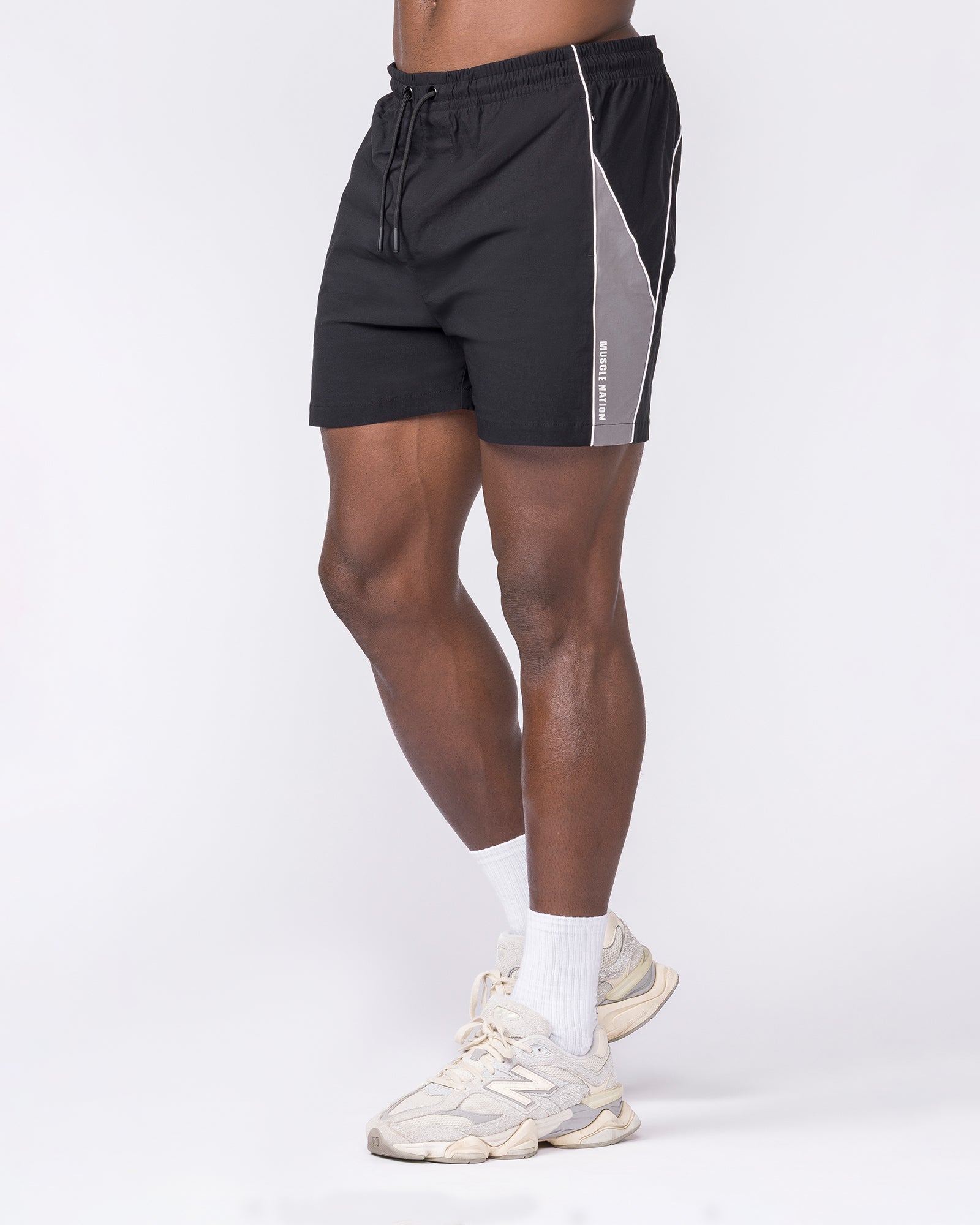 Command Windbreaker Shorts - Black-Shorts-S-032637BLK-S-MNAPPRL49626-4-Muscle Nation
