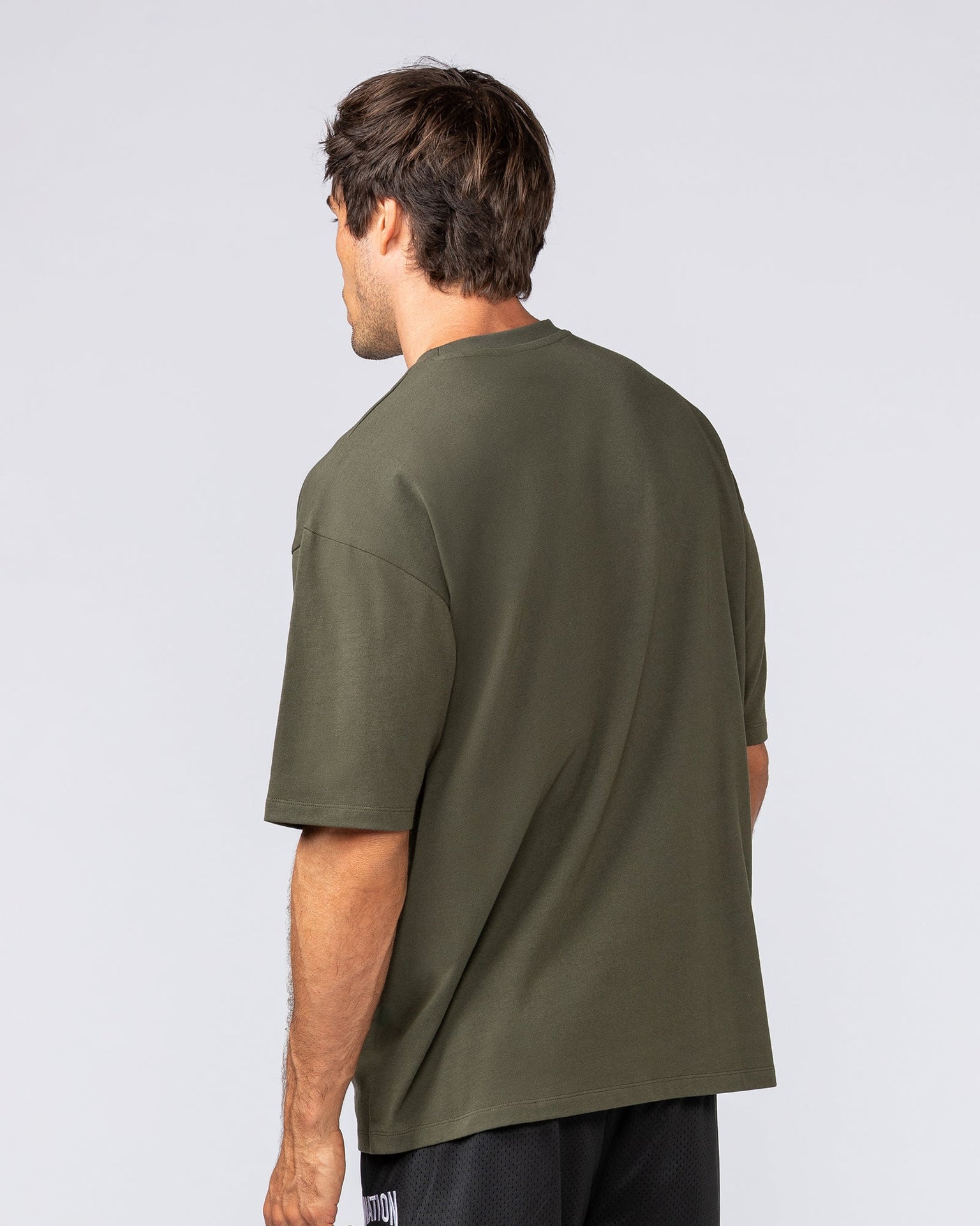 Metal Oversized Tee - Dark Khaki-T-Shirts-XS-032523DKHAKI-XS-MNAPPRL41181-3-Muscle Nation