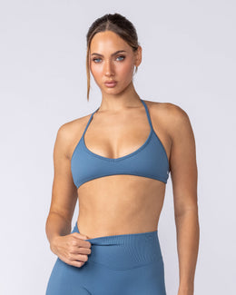 Micro Halter Seamless Bralette - Bluestone