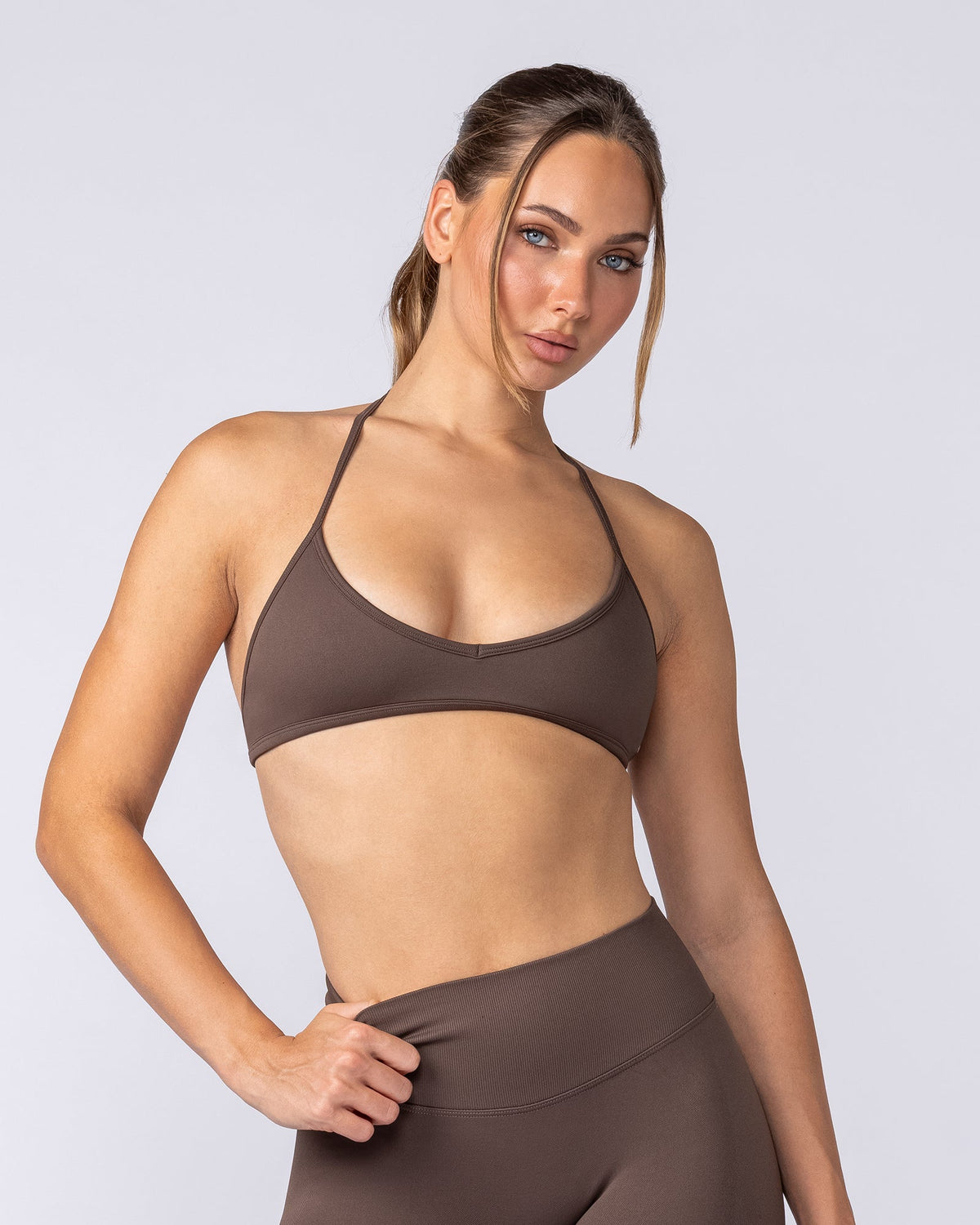 Micro Halter Seamless Bralette - Hot Chocolate