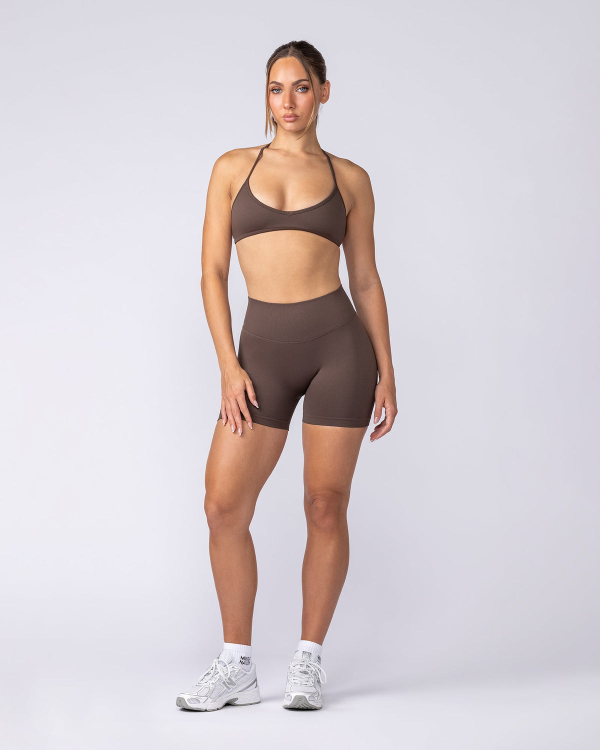 Micro Halter Seamless Bralette - Hot Chocolate