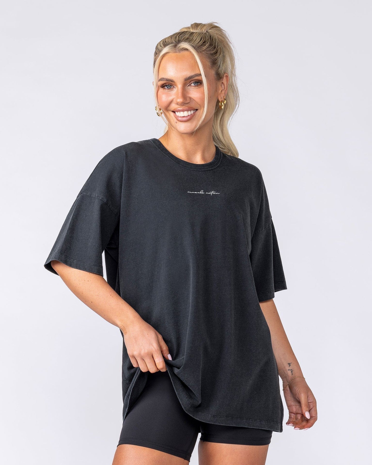 Mnation Athletic Oversized Tee - Washed Black