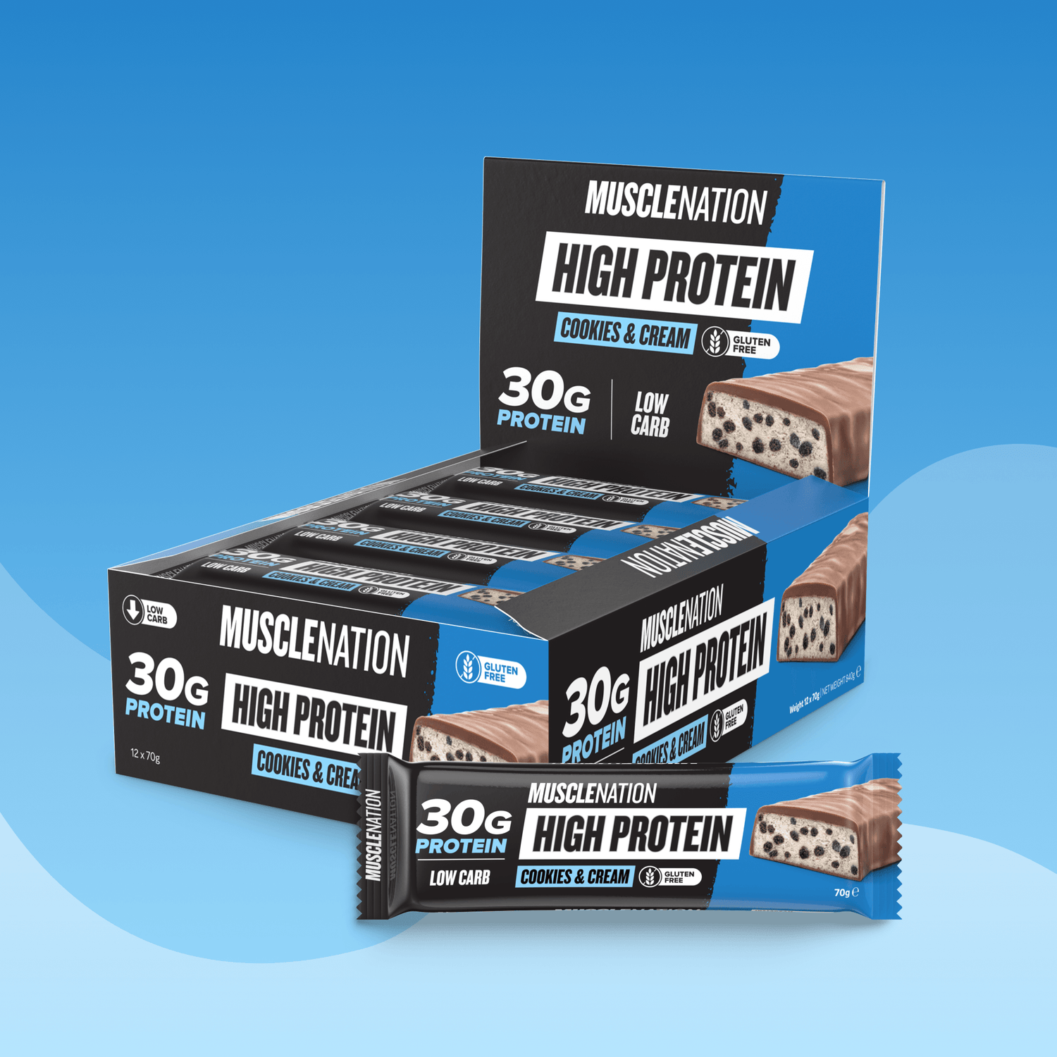 HIGH PROTEIN BAR Cookies & Cream - Muscle Nation protein bar
