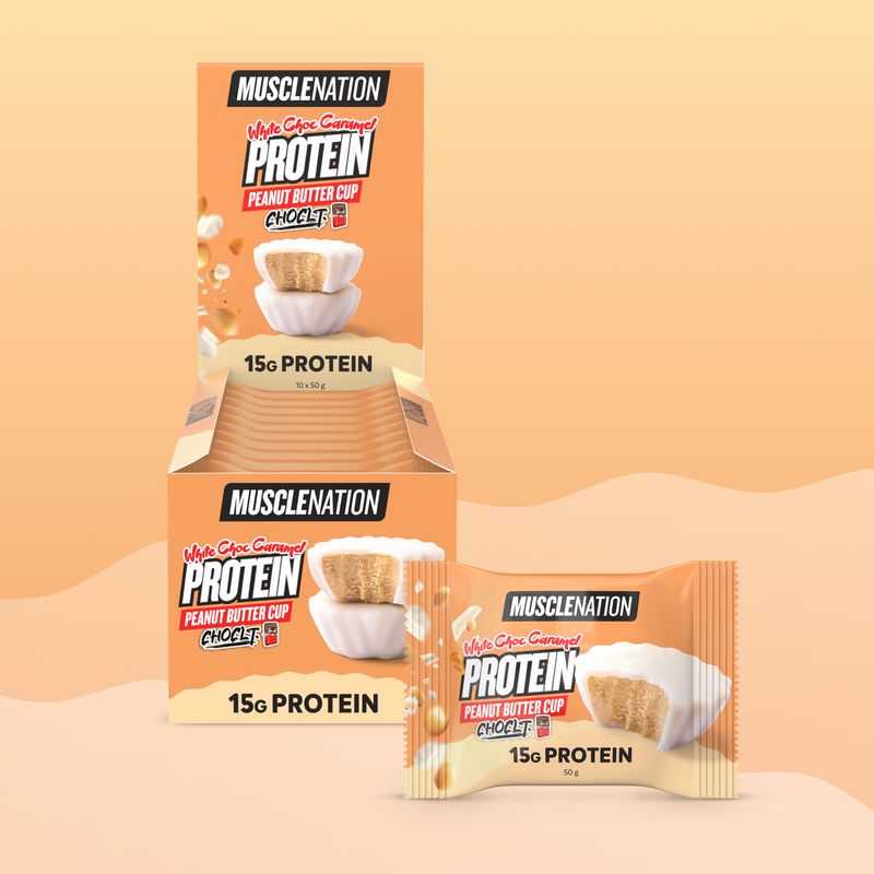 PEANUT BUTTER CUP - Choclt White Choc Caramel - Box of 10-Snacks & Drinks-MNSUPPS0419-19359054002392-1-Muscle Nation