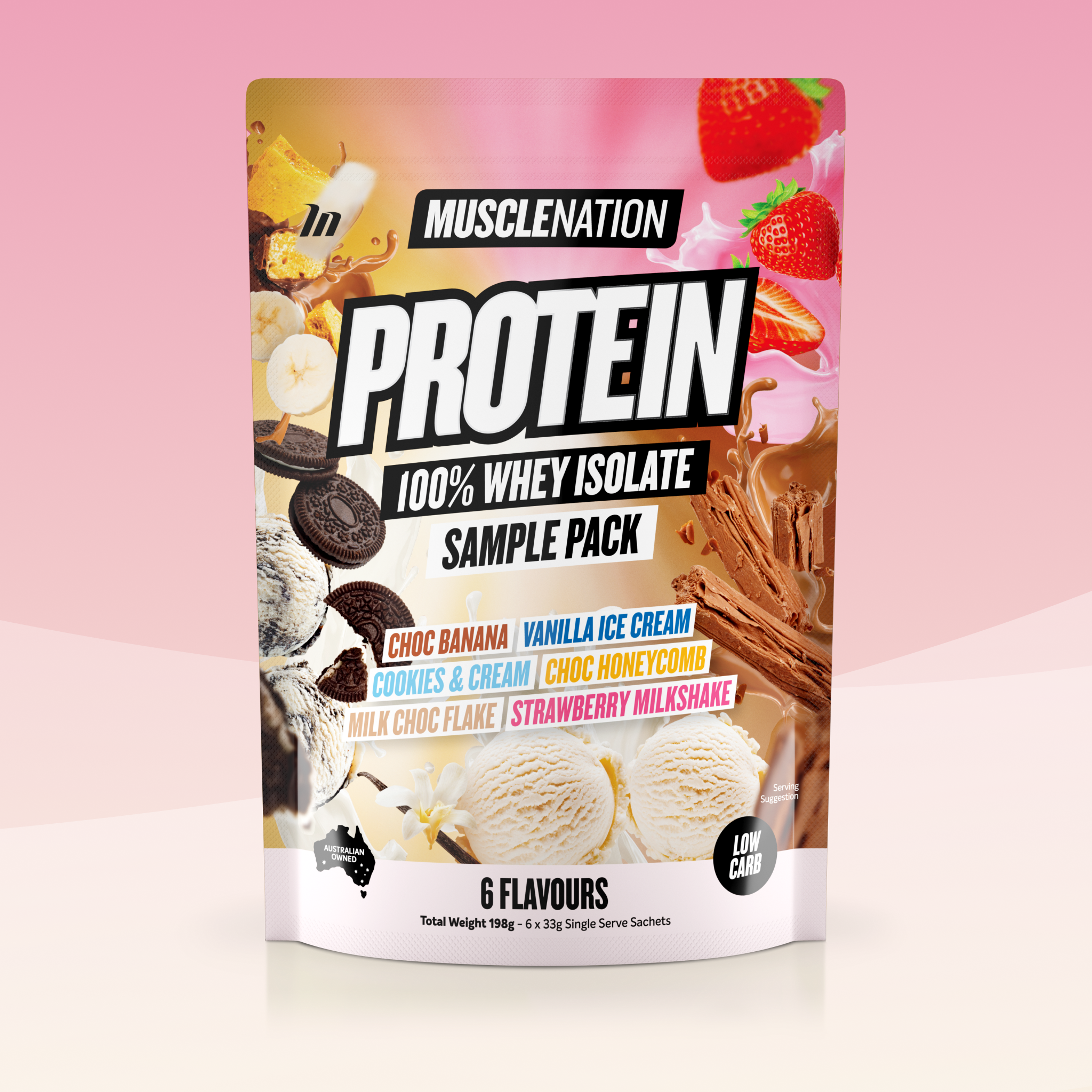 WHEY Protein Isolate - Sample Pack - 6 Flavours-Whey Protein Powders Sample-MNSUPPS0343-9359054001565-1-Muscle Nation