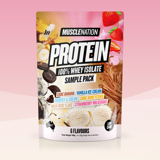 WHEY Protein Isolate - Sample Pack - 6 Flavours-Whey Protein Powders-MNSUPPS0343-9359054001565-1-Muscle Nation