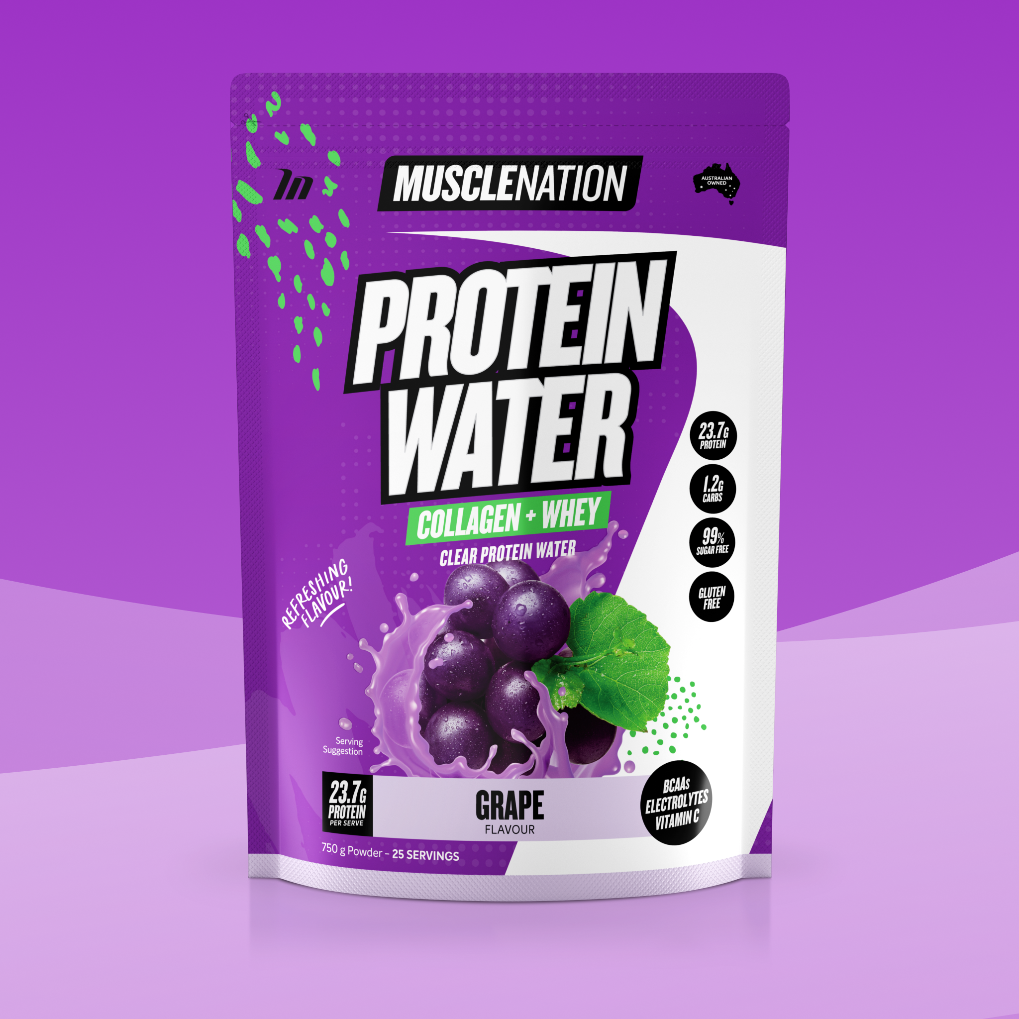 PROTEIN WATER - Grape - 25 serves-Protein Waters-MNSUPPS0323-9359054001190-1-Muscle Nation