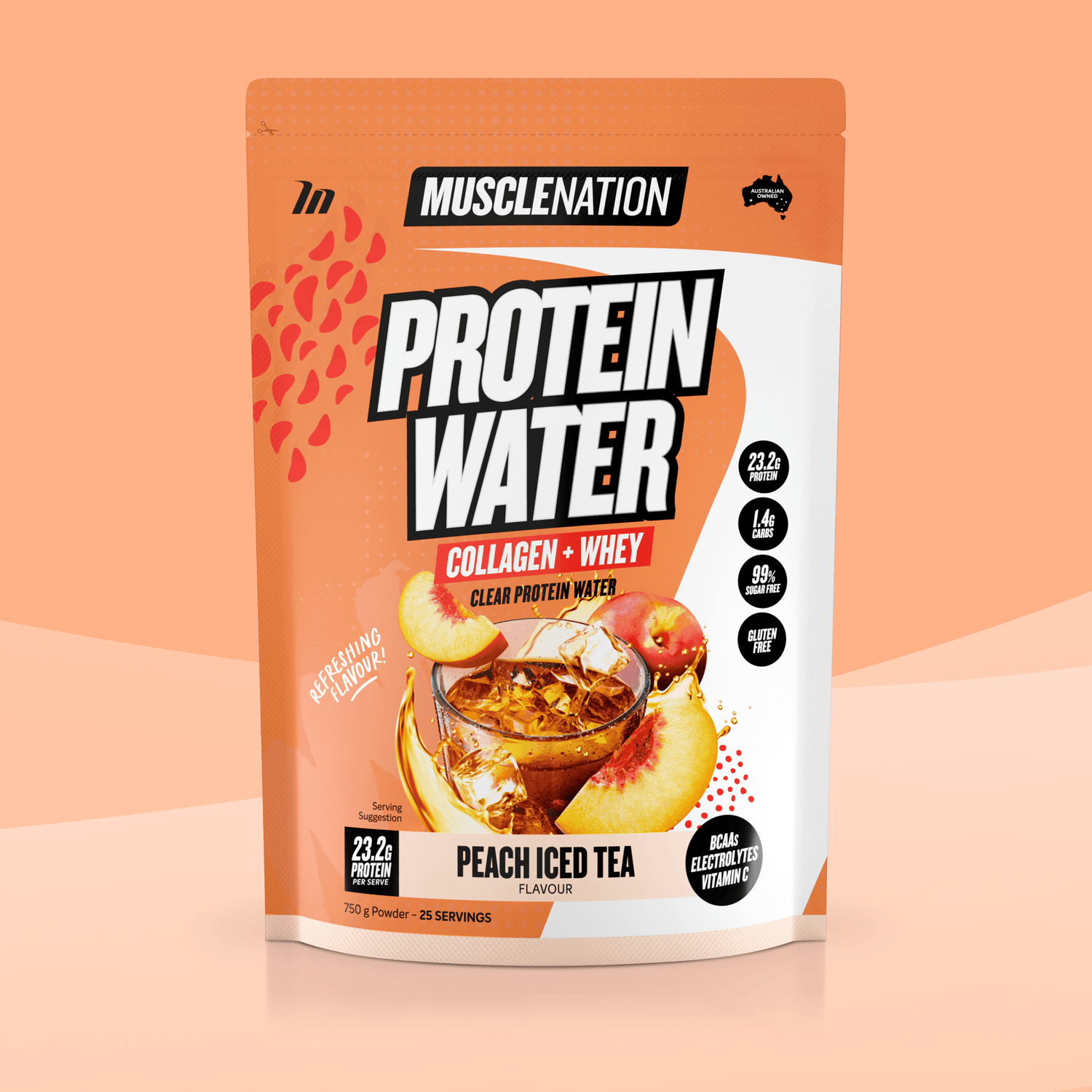 PROTEIN WATER Peach Iced Tea - Muscle Nation protein water