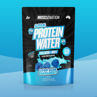 PROTEIN WATER - Sour Blue Raspberry - 25 serves-Protein Waters-MNSUPPS0380-9359054002784-1-Muscle Nation
