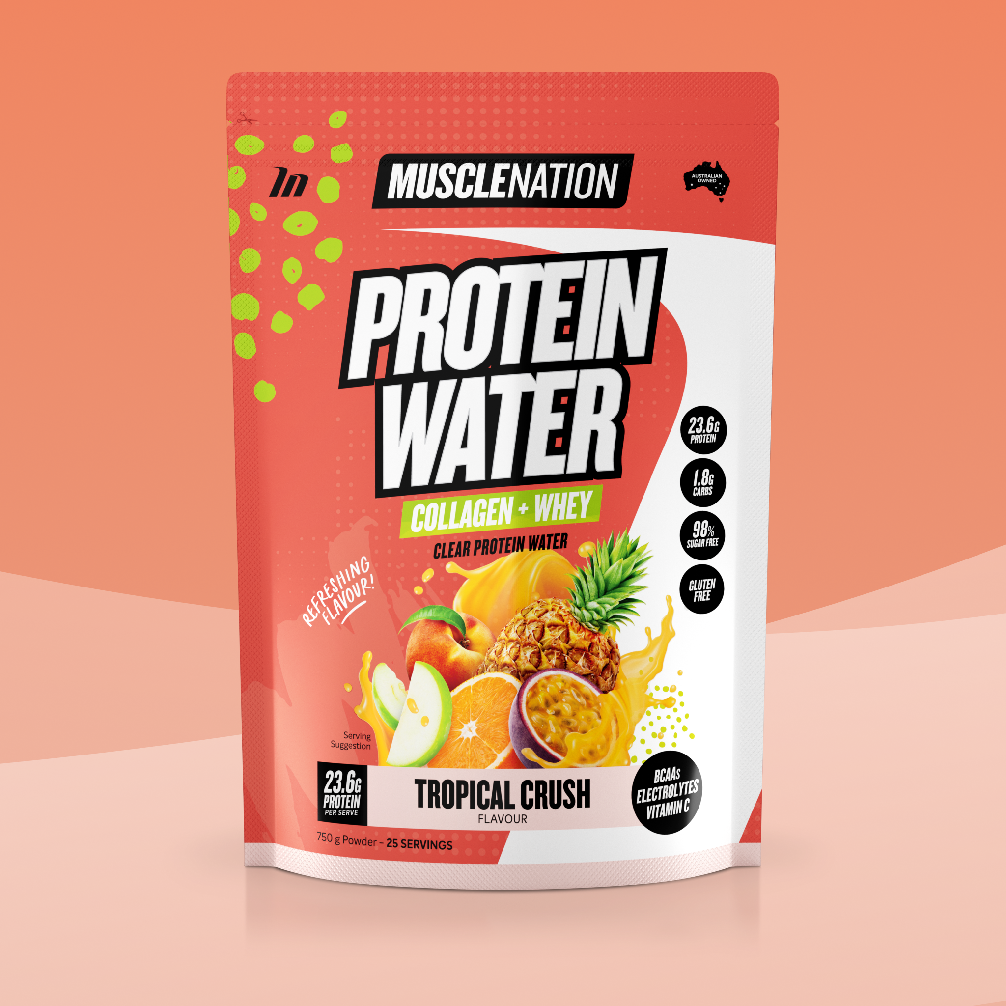 PROTEIN WATER - Tropical Crush - 25 serves-Protein Waters-MNSUPPS0239-9359054001206-1-Muscle Nation