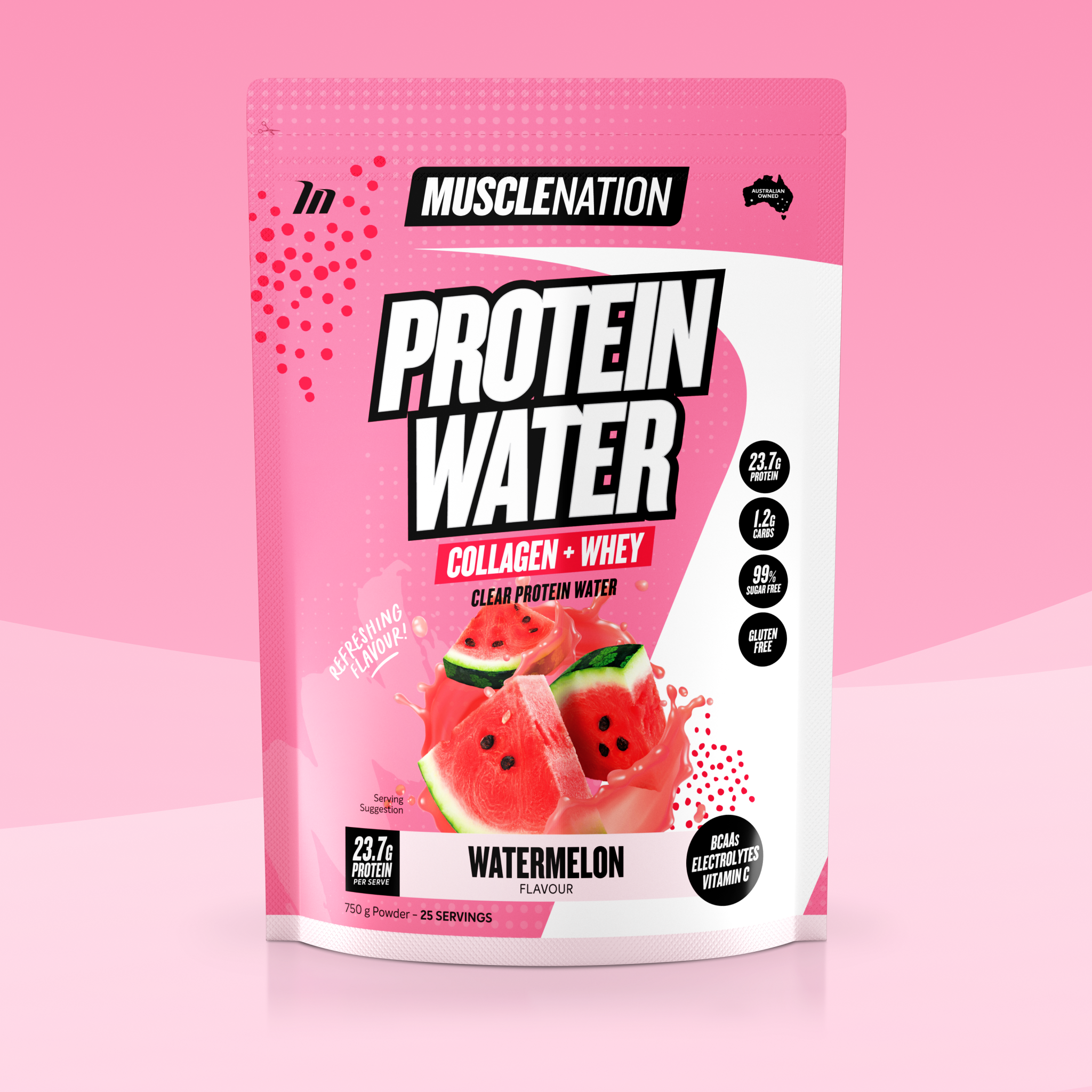 PROTEIN WATER - Watermelon - 25 serves-Protein Waters-MNSUPPS0329-9359054001275-1-Muscle Nation